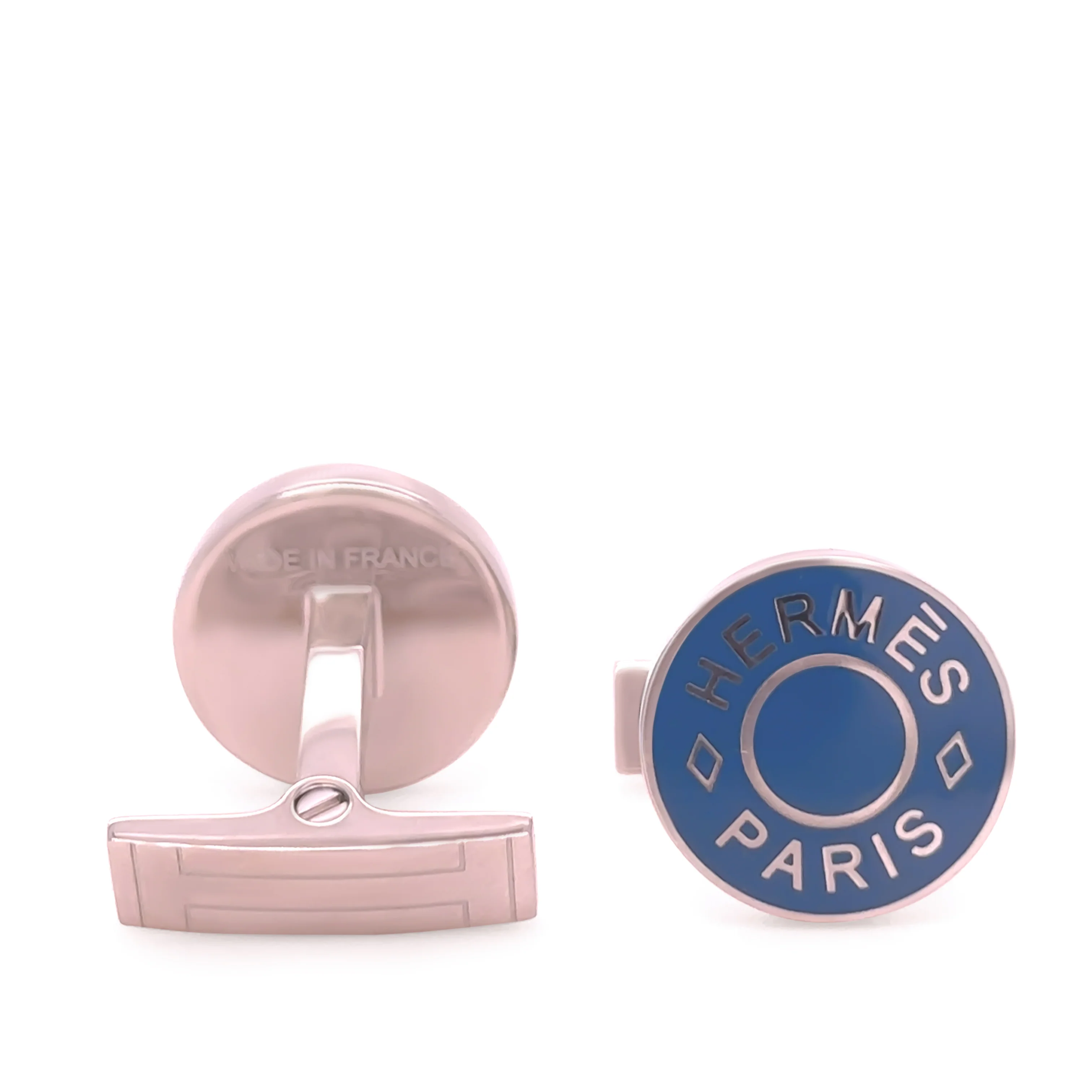 Hermès Licol 2 Bleu Sapphire Cufflinks 9.78g - Image 3