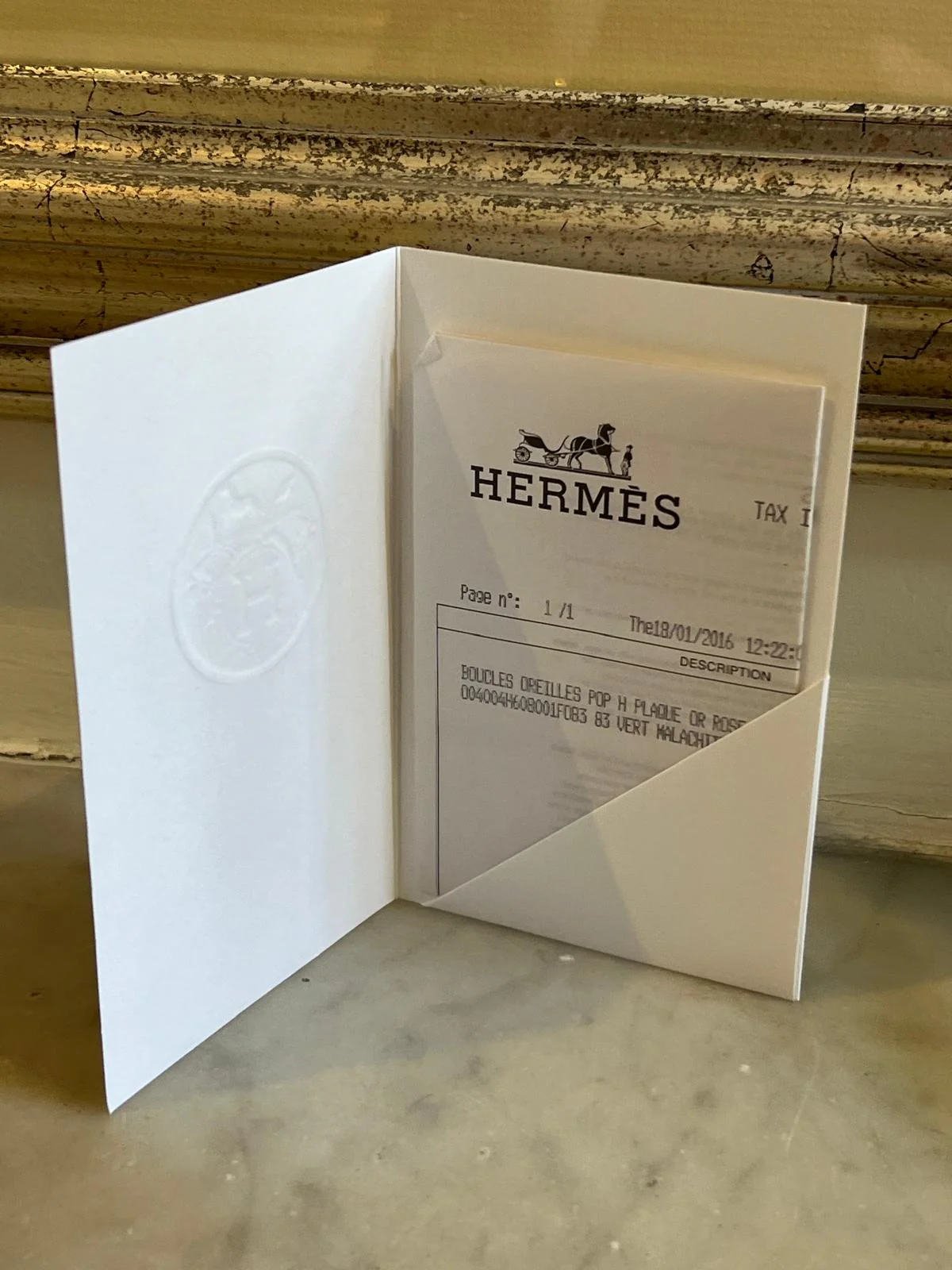 Hermès Rose Gold-Plated Pop H Earrings with Green Malachite Lacquer - Image 9