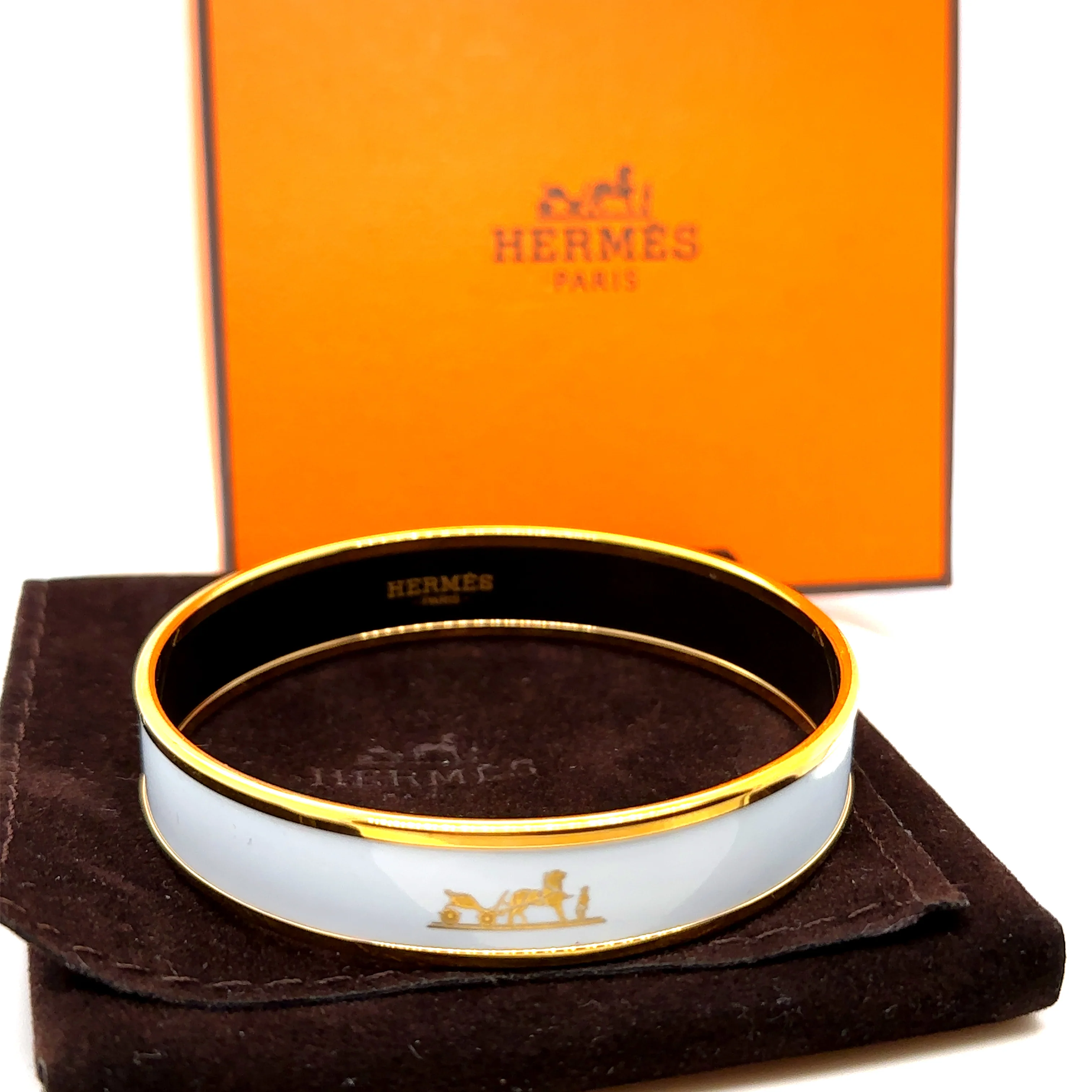 Hermes Uni Bangle White - Image 5