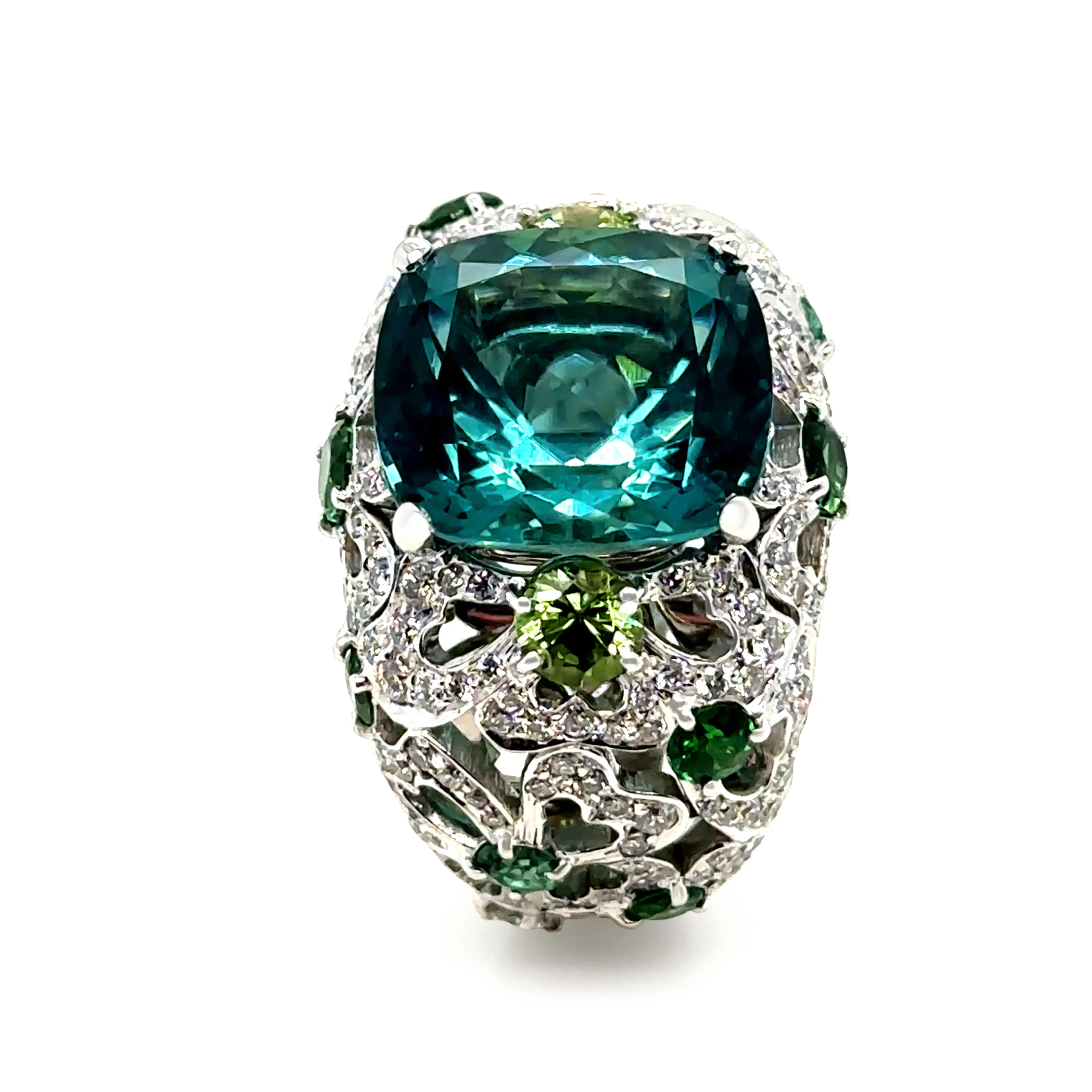 Garrard 18ct White Gold Bombé Cocktail Ring 11.47ct - Image 11