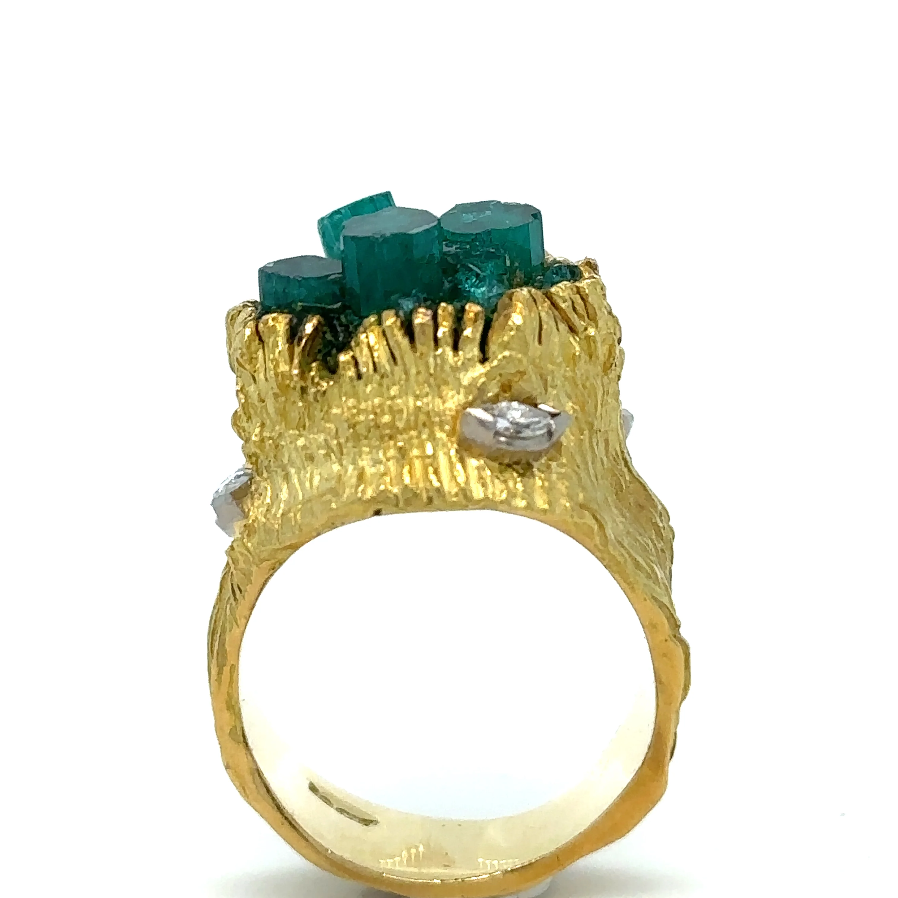 Ilias Lalaounis Vintage Emerald & Diamond Ring - Image 3