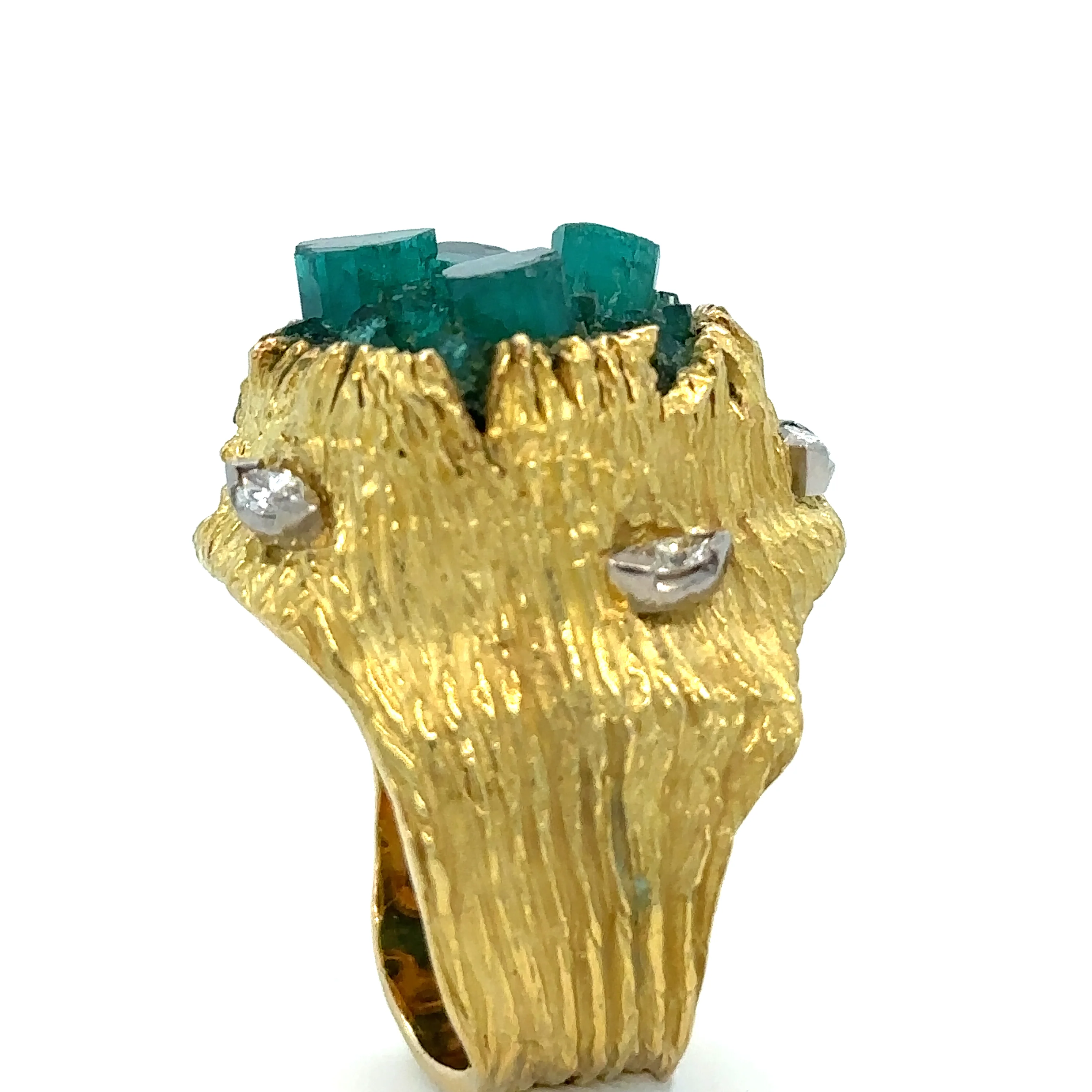 Ilias Lalaounis Vintage Emerald & Diamond Ring - Image 5