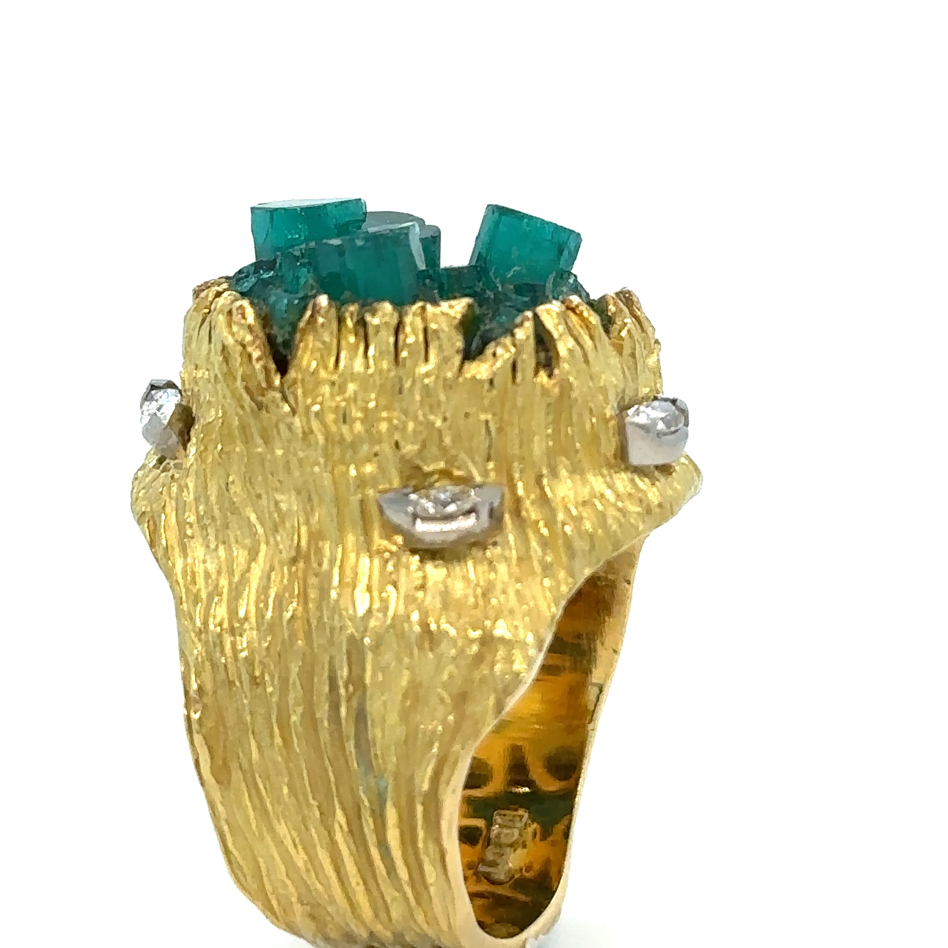 Ilias Lalaounis Vintage Emerald & Diamond Ring - Image 6