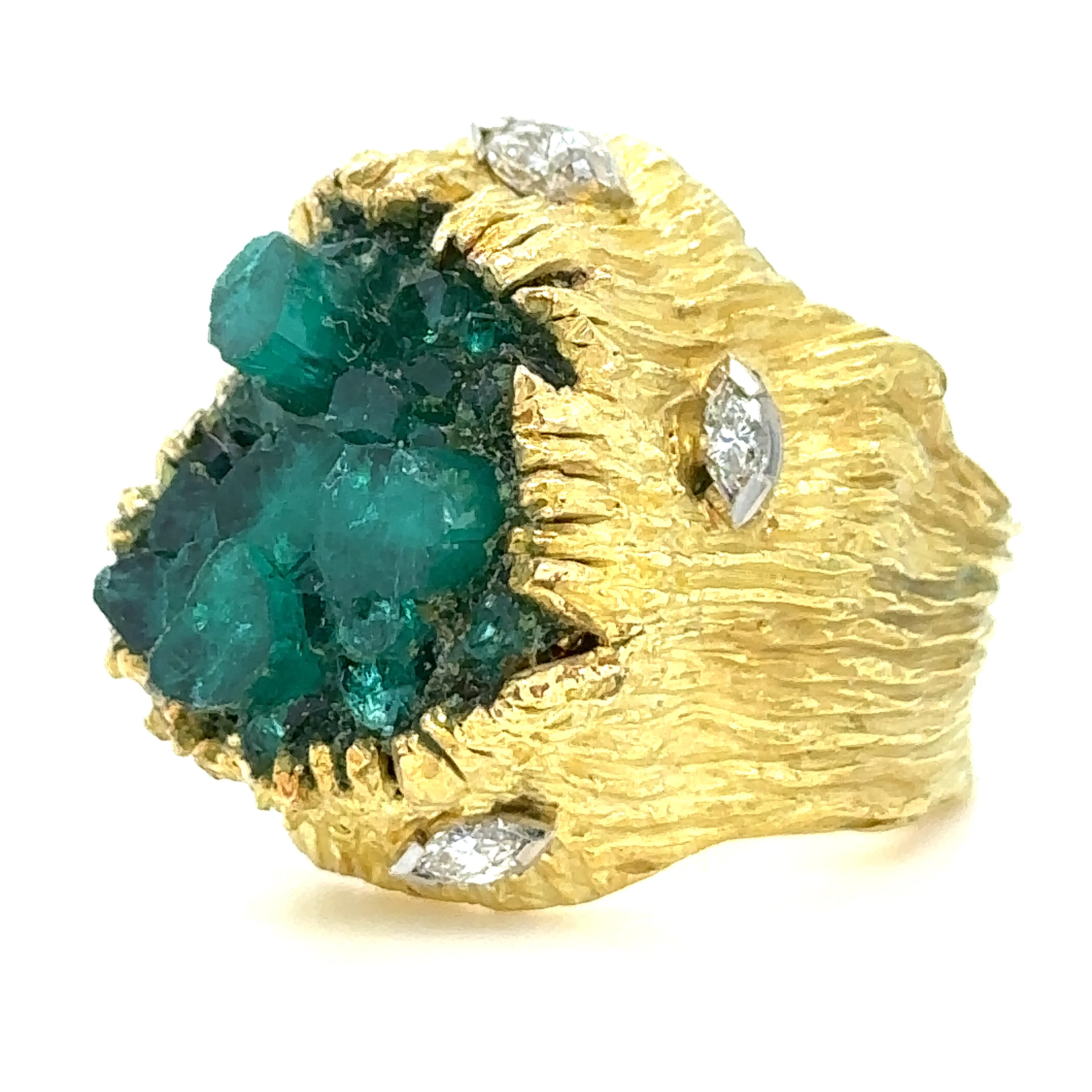 Ilias Lalaounis Vintage Emerald & Diamond Ring - Image 8