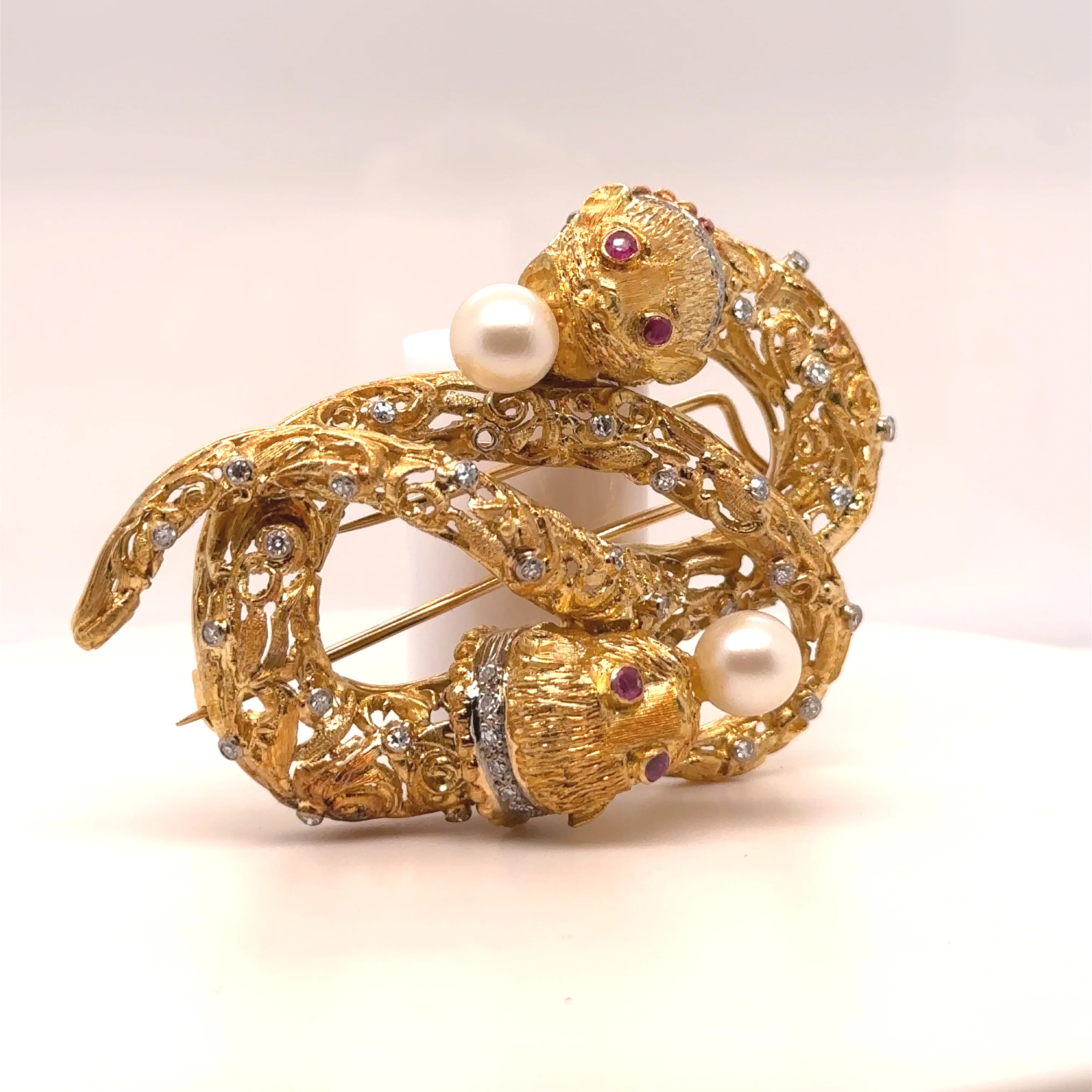 Ilias Lalaounis Vintage Intertwined Chimeras Brooch - Image 3