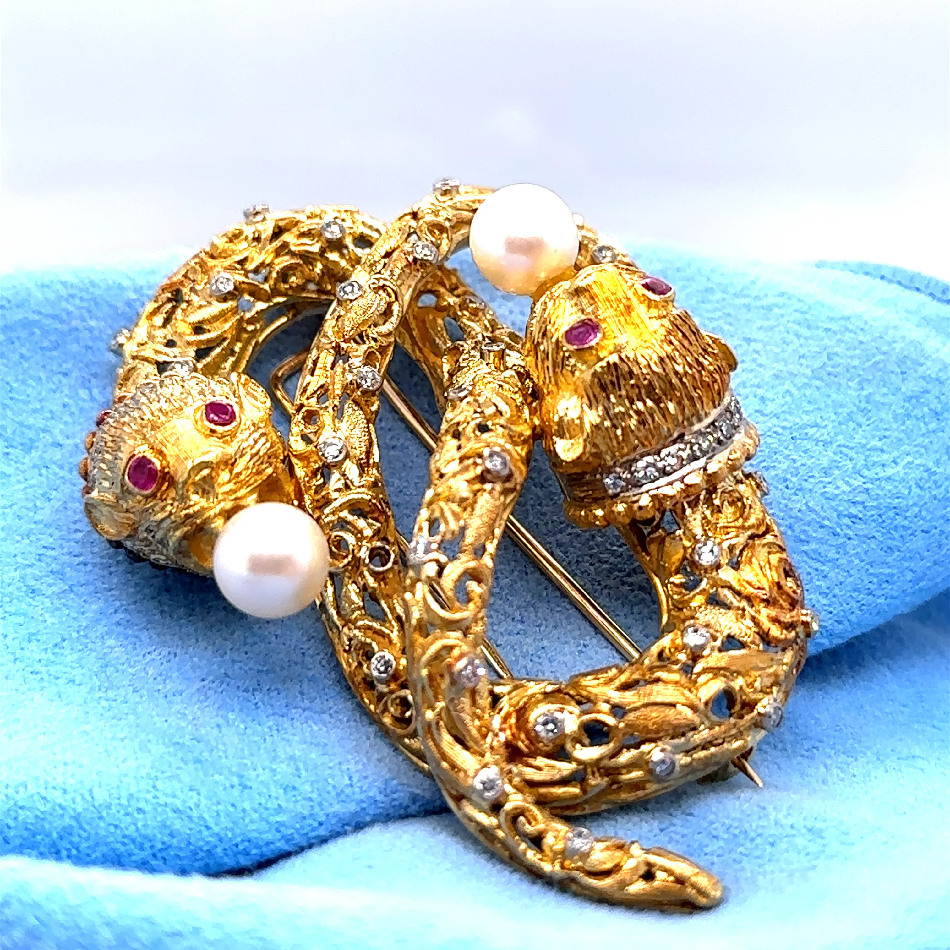 Ilias Lalaounis Vintage Intertwined Chimeras Brooch - Image 6