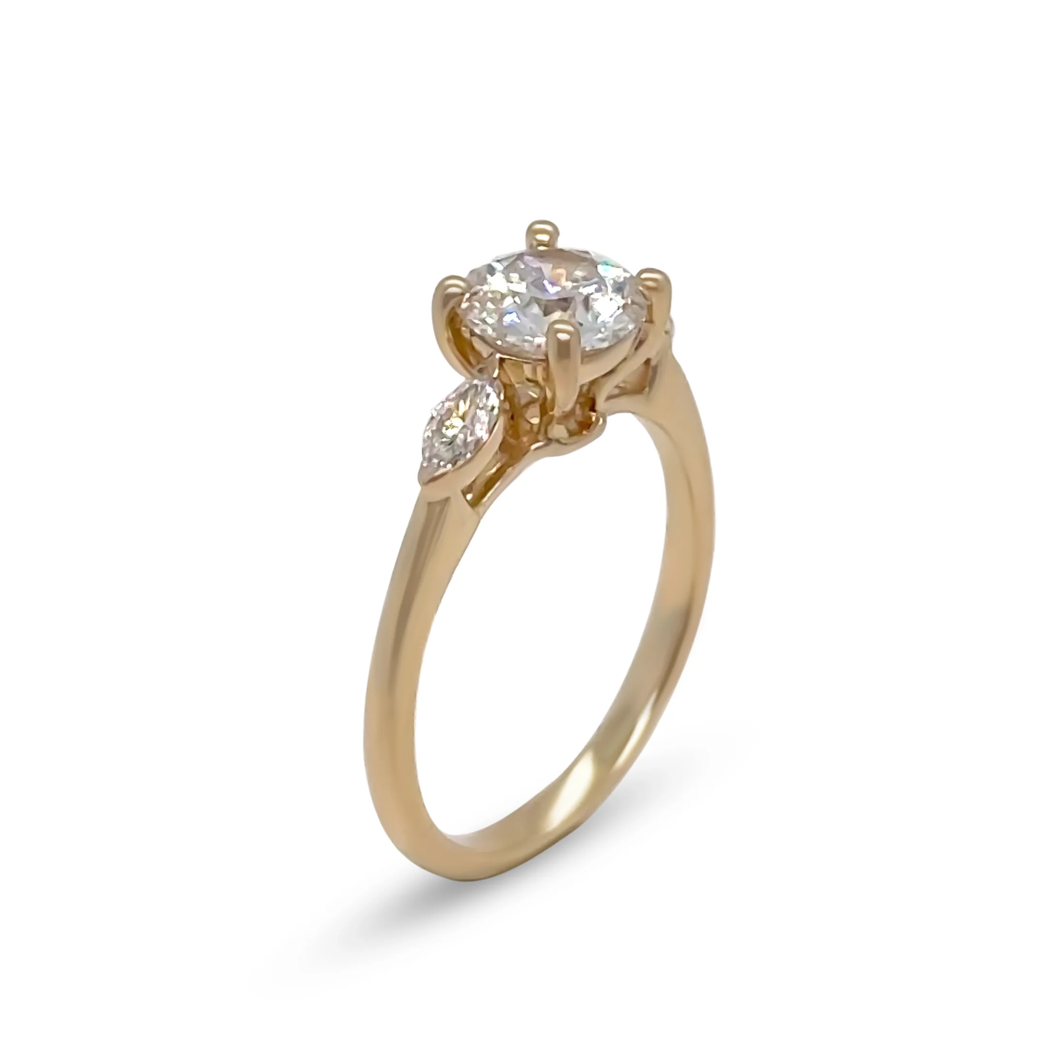 James Allen 14ct Yellow Gold Three-Stone Lab Diamond Ring 0.95ct 2.36g - Image 8