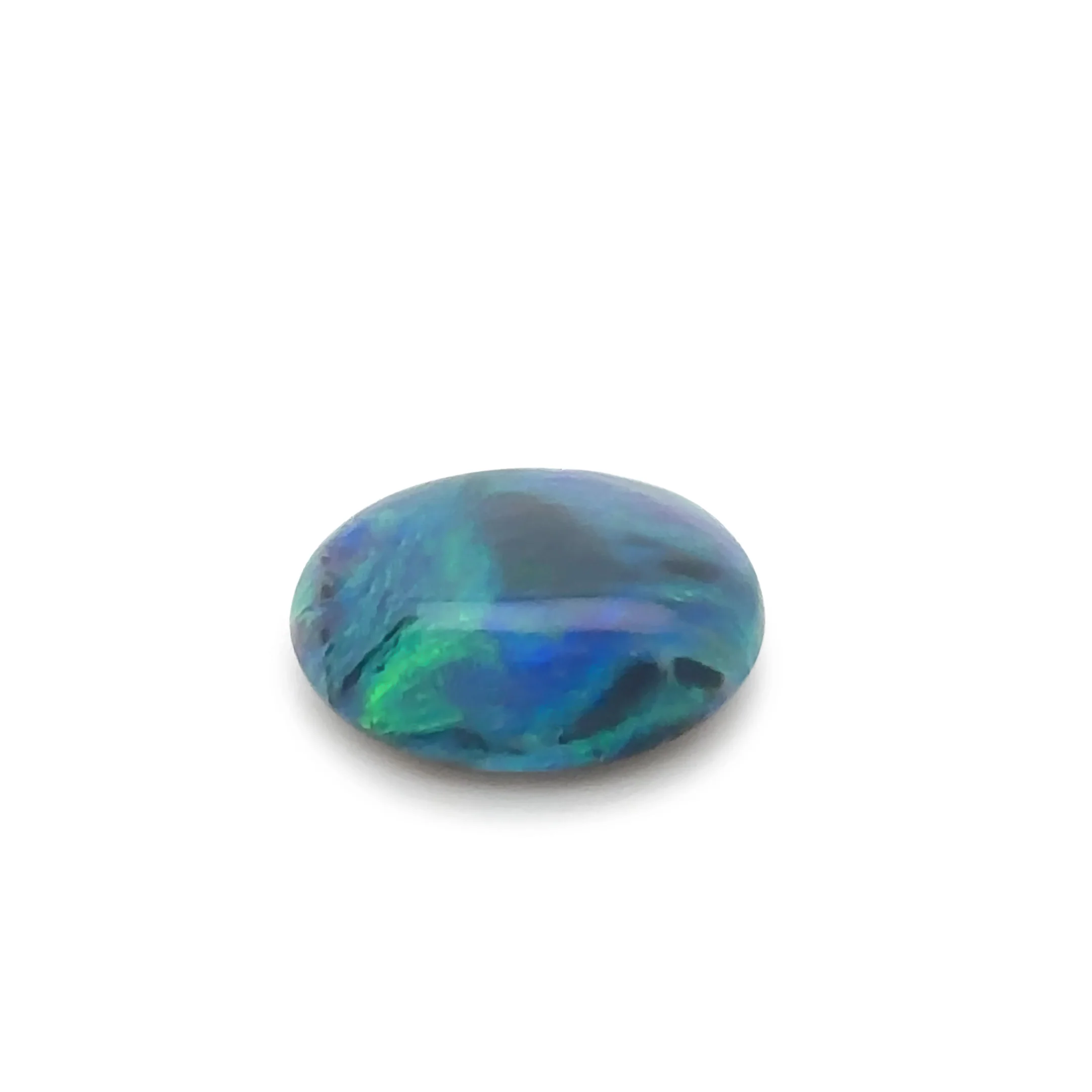 Loose Round Lightning Ridge Black Opal 5.15ct– Green/Blue Flowing Pattern - Image 4