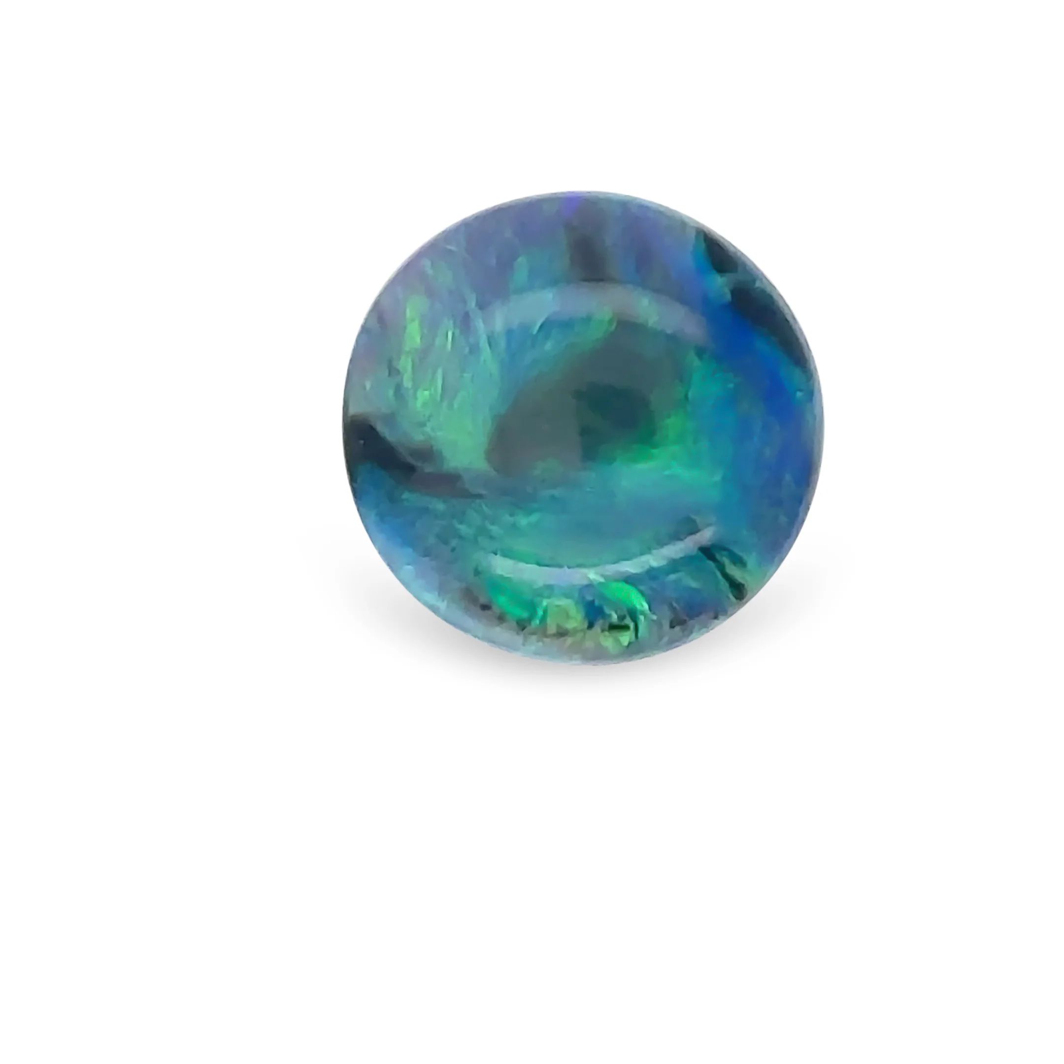 Loose Round Lightning Ridge Black Opal 5.15ct– Green/Blue Flowing Pattern - Image 5