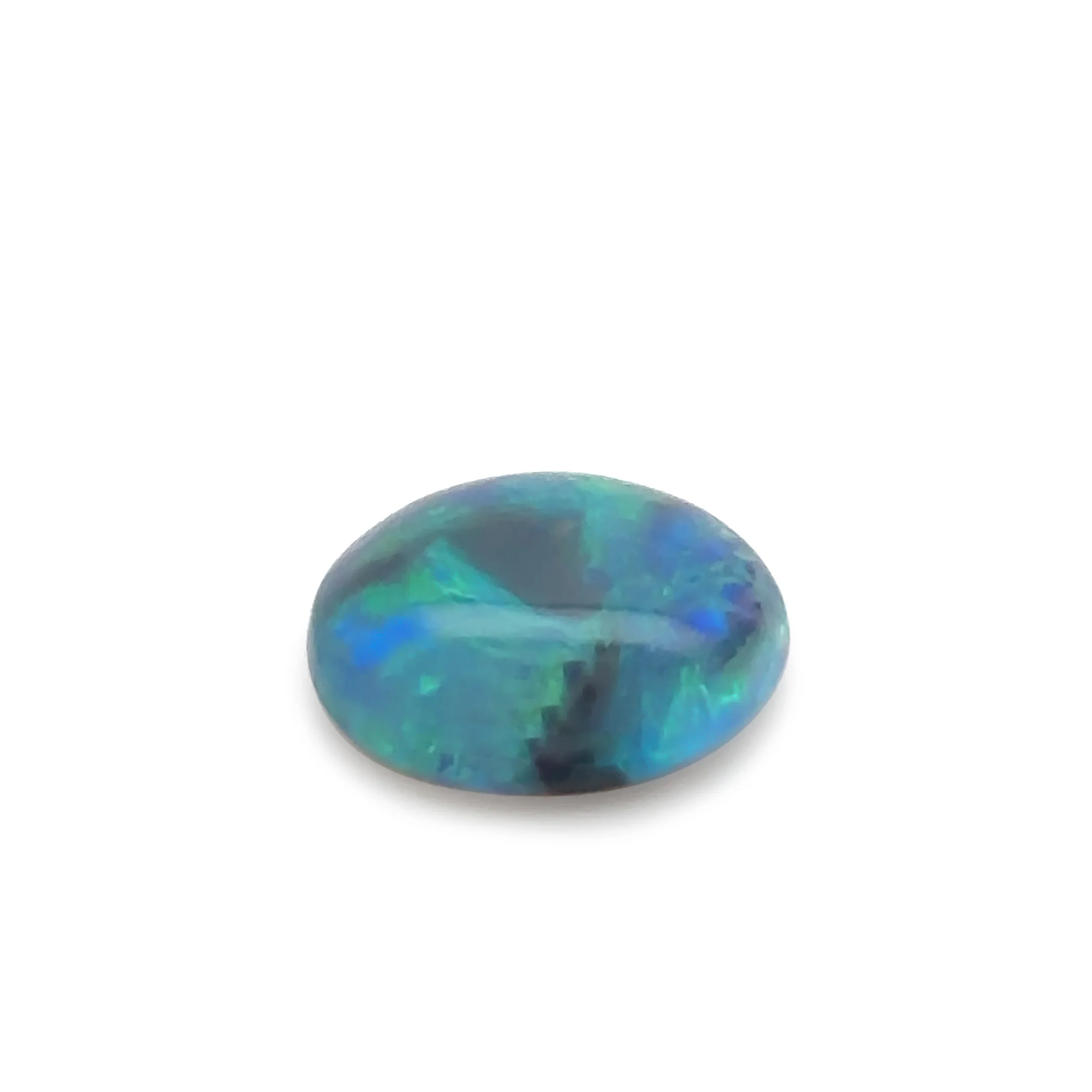 Loose Round Lightning Ridge Black Opal 5.15ct– Green/Blue Flowing Pattern - Image 7