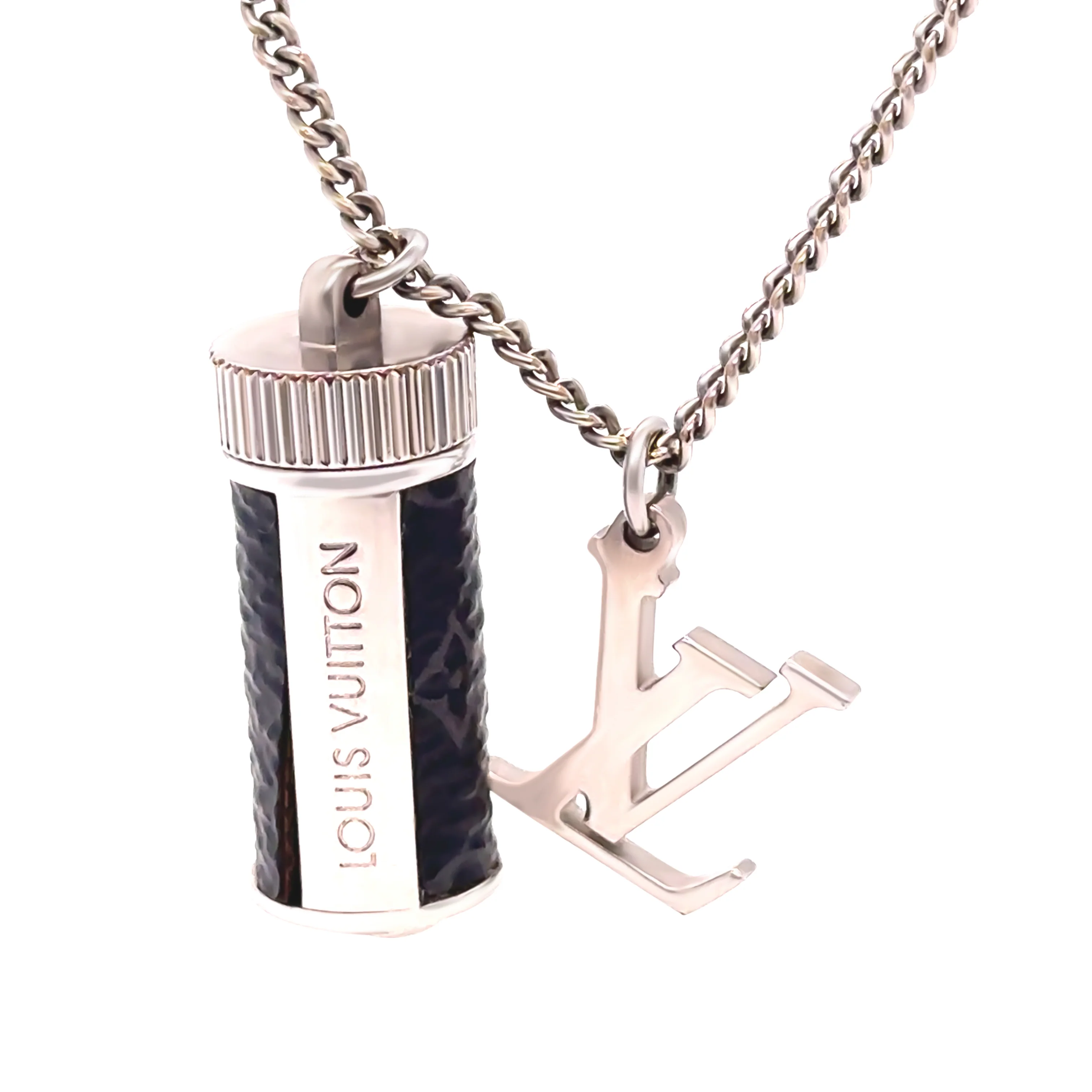 Louis Vuitton Monogram Eclipse Charms Necklace – Silver Tone - Image 2