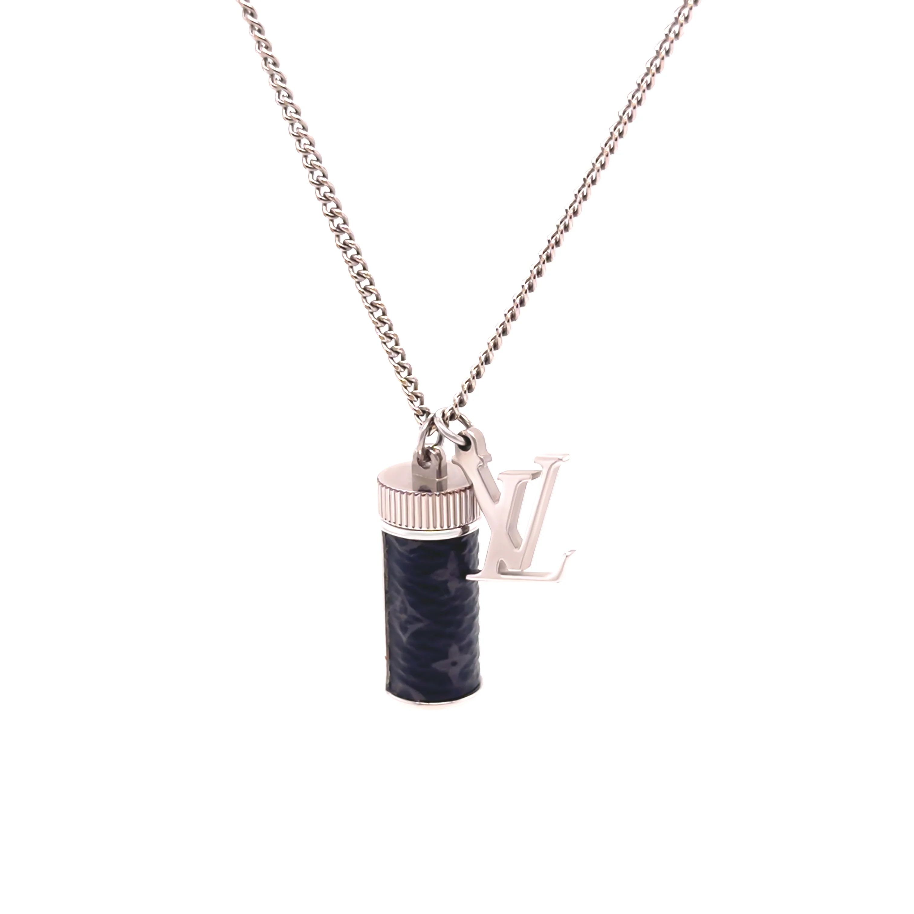 Louis Vuitton Monogram Eclipse Charms Necklace – Silver Tone - Image 3