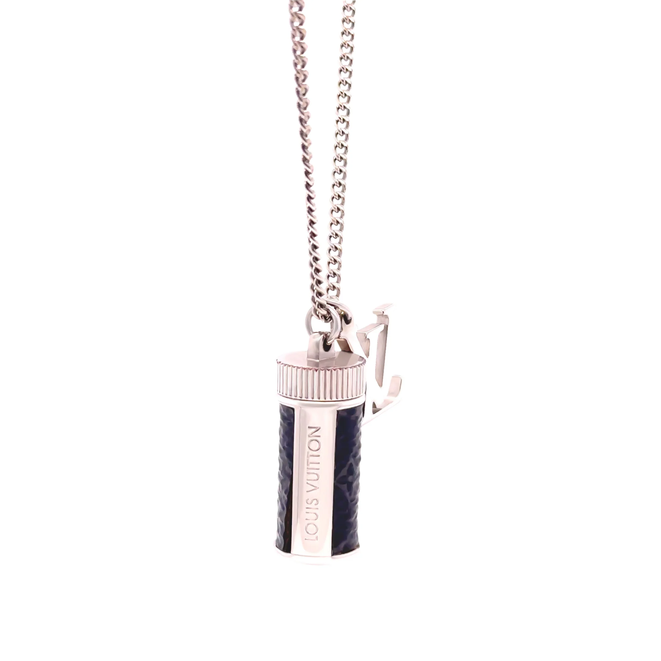 Louis Vuitton Monogram Eclipse Charms Necklace – Silver Tone - Image 4