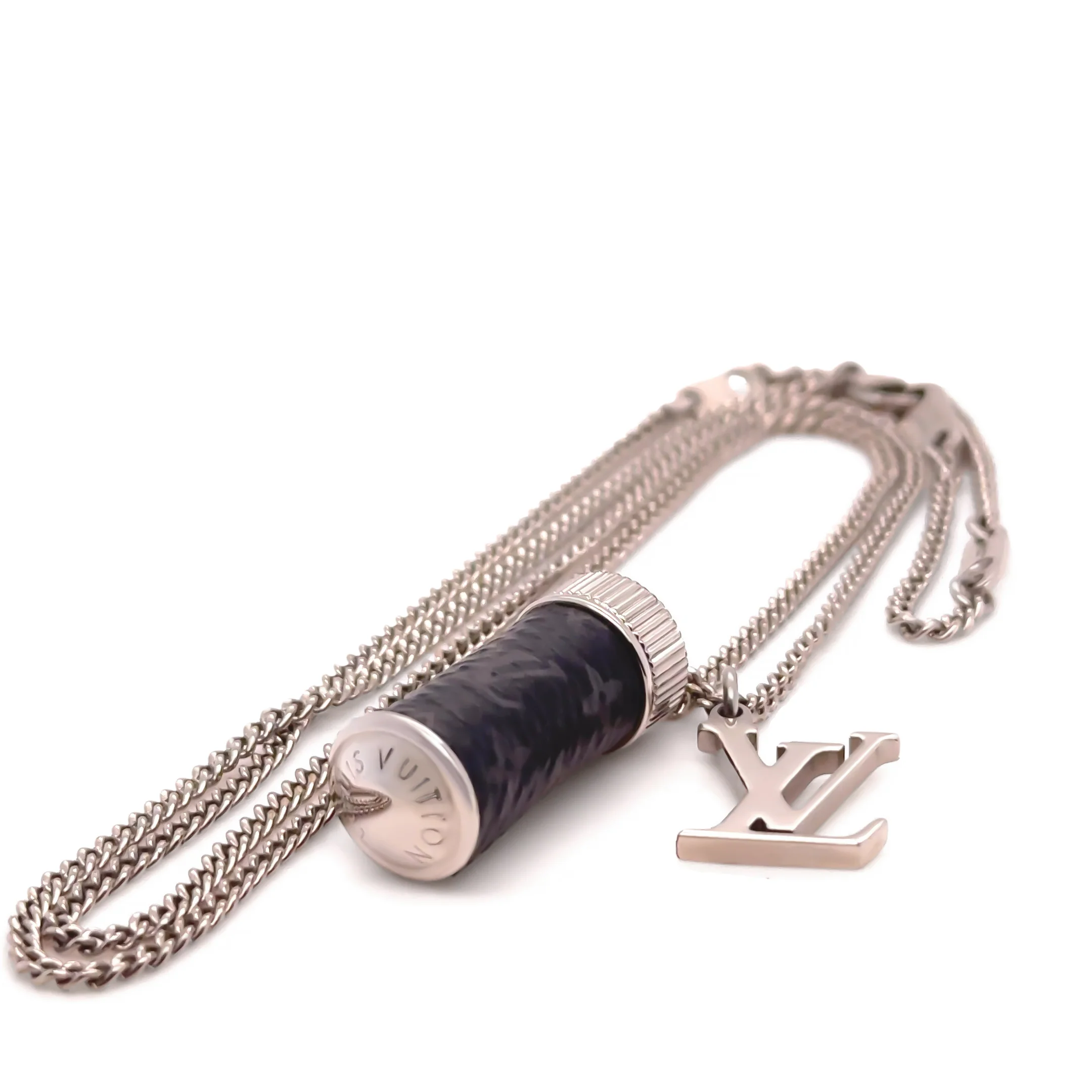 Louis Vuitton Monogram Eclipse Charms Necklace – Silver Tone - Image 5