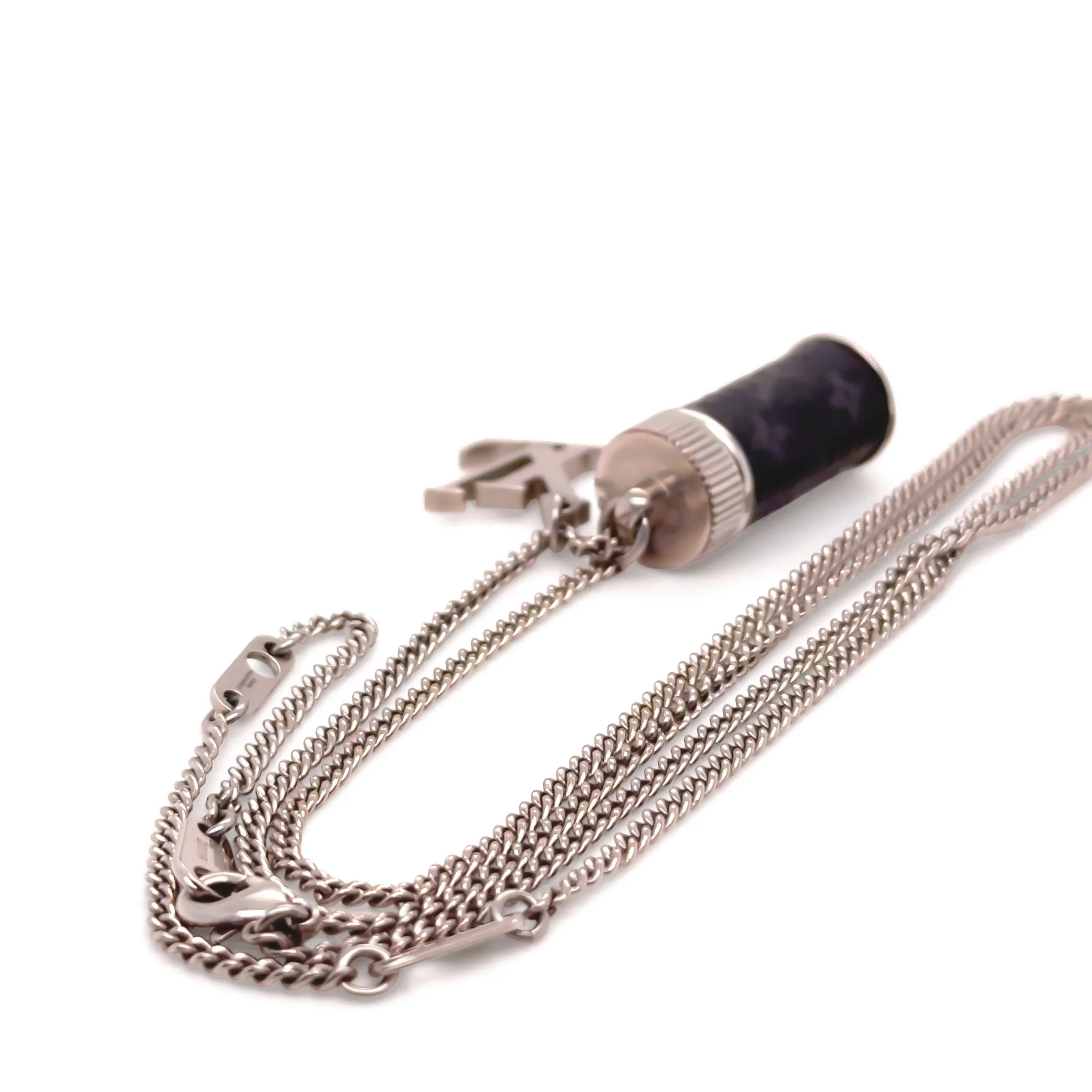Louis Vuitton Monogram Eclipse Charms Necklace – Silver Tone - Image 6