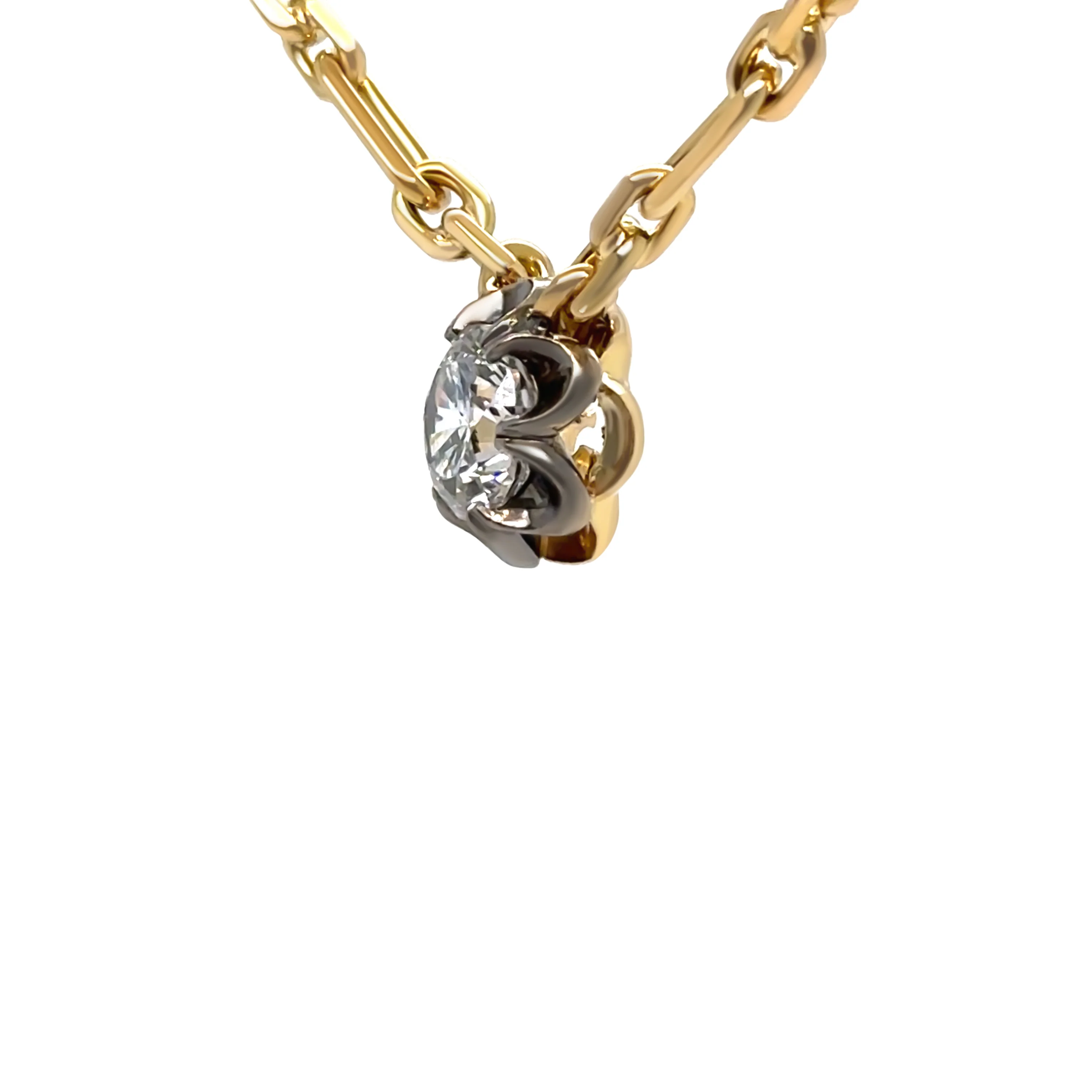 Olivia Bond 18ct Two-Tone Gold Signature Scallop Necklace 1.01ct 15.54g - Image 3