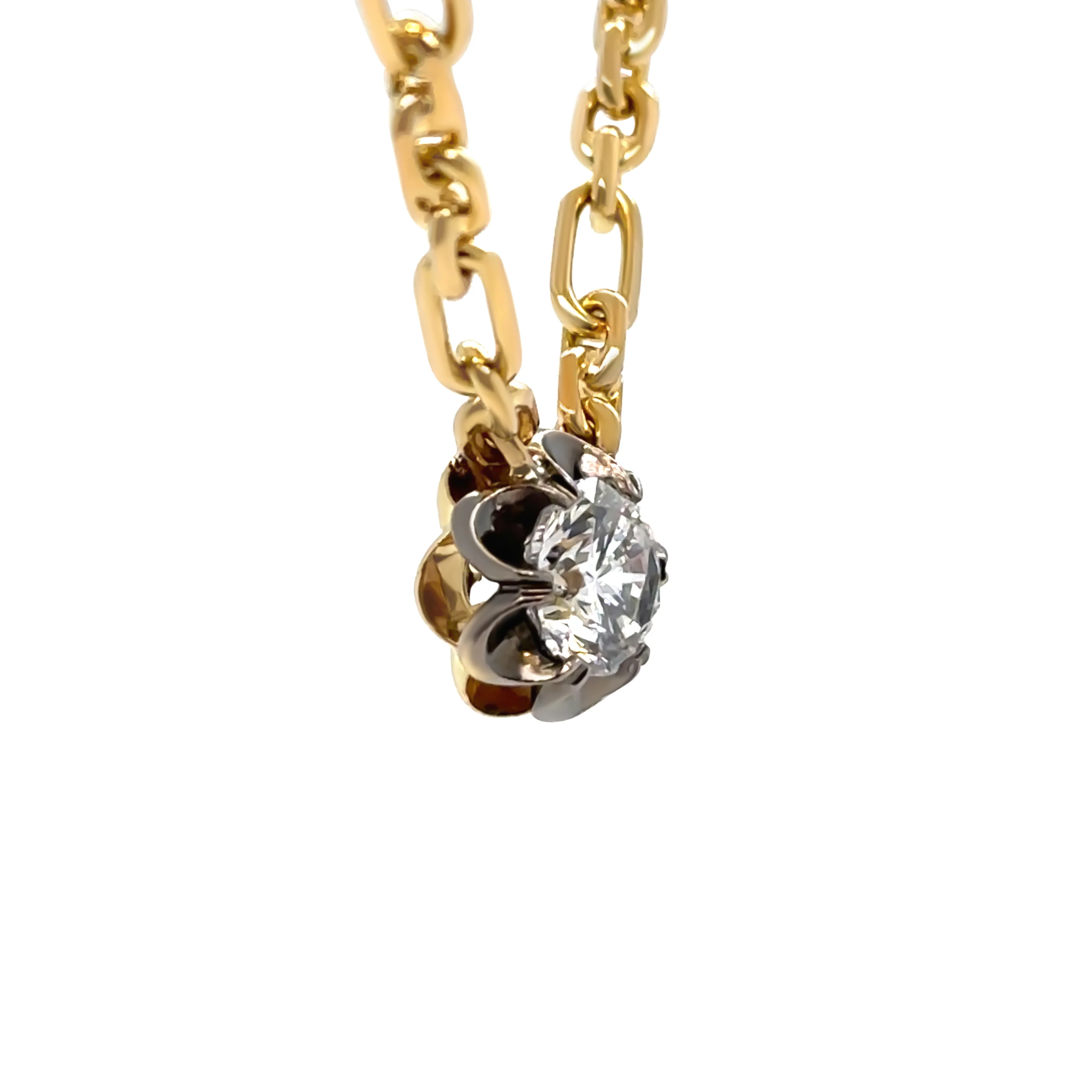 Olivia Bond 18ct Two-Tone Gold Signature Scallop Necklace 1.01ct 15.54g - Image 4