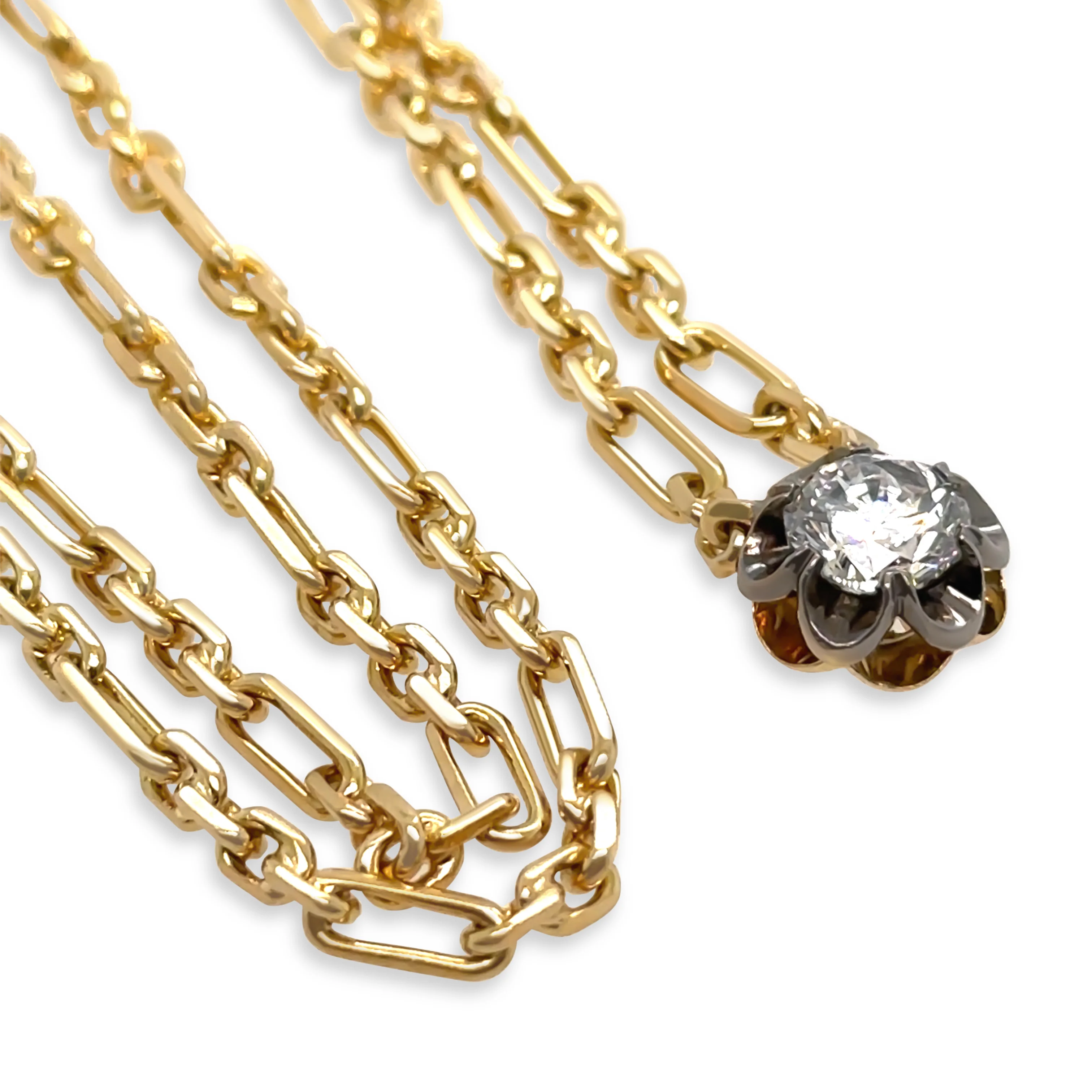 Olivia Bond 18ct Two-Tone Gold Signature Scallop Necklace 1.01ct 15.54g - Image 6