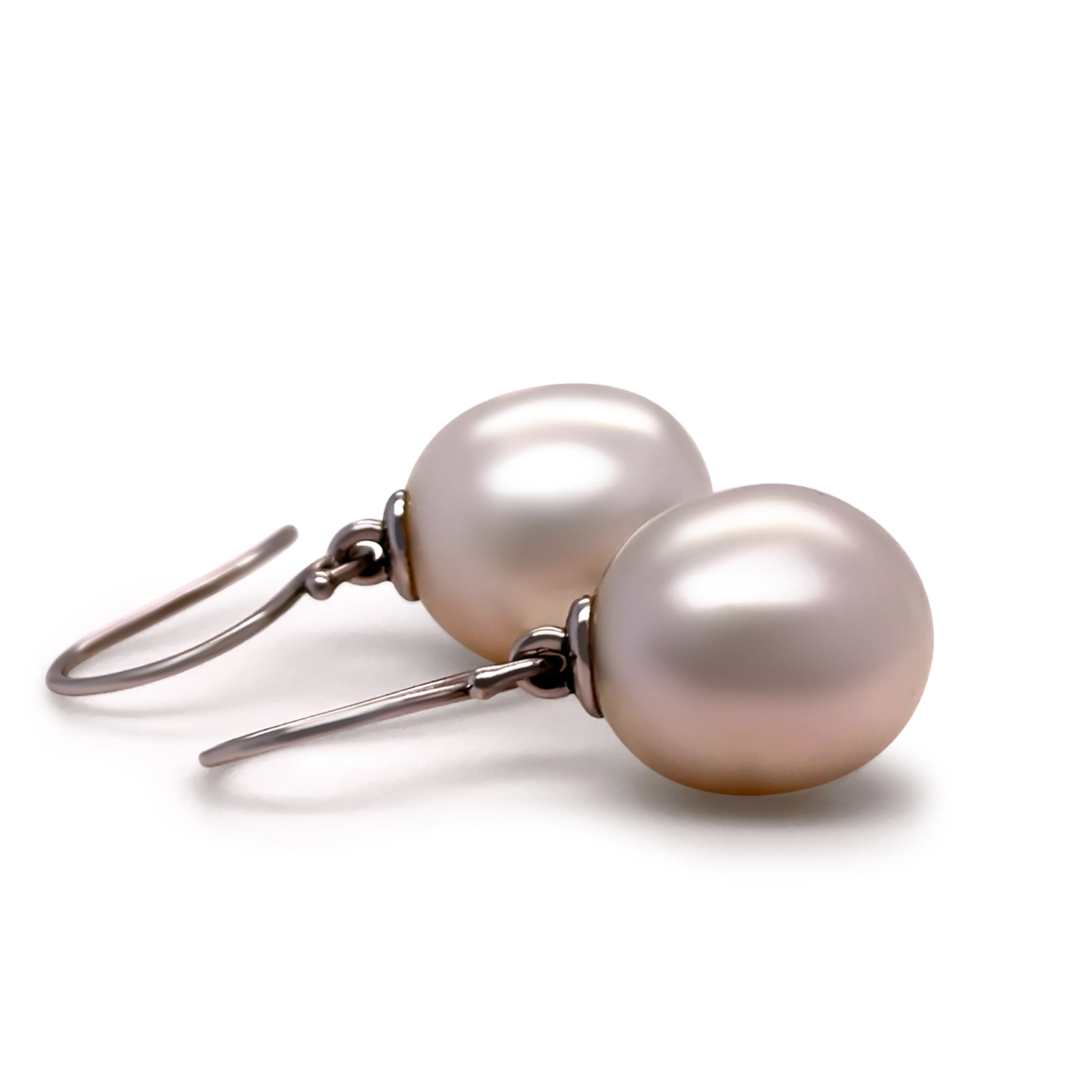 Paspaley 18ct White Gold South Sea Pearl Shepherd Hook Earrings - Image 3