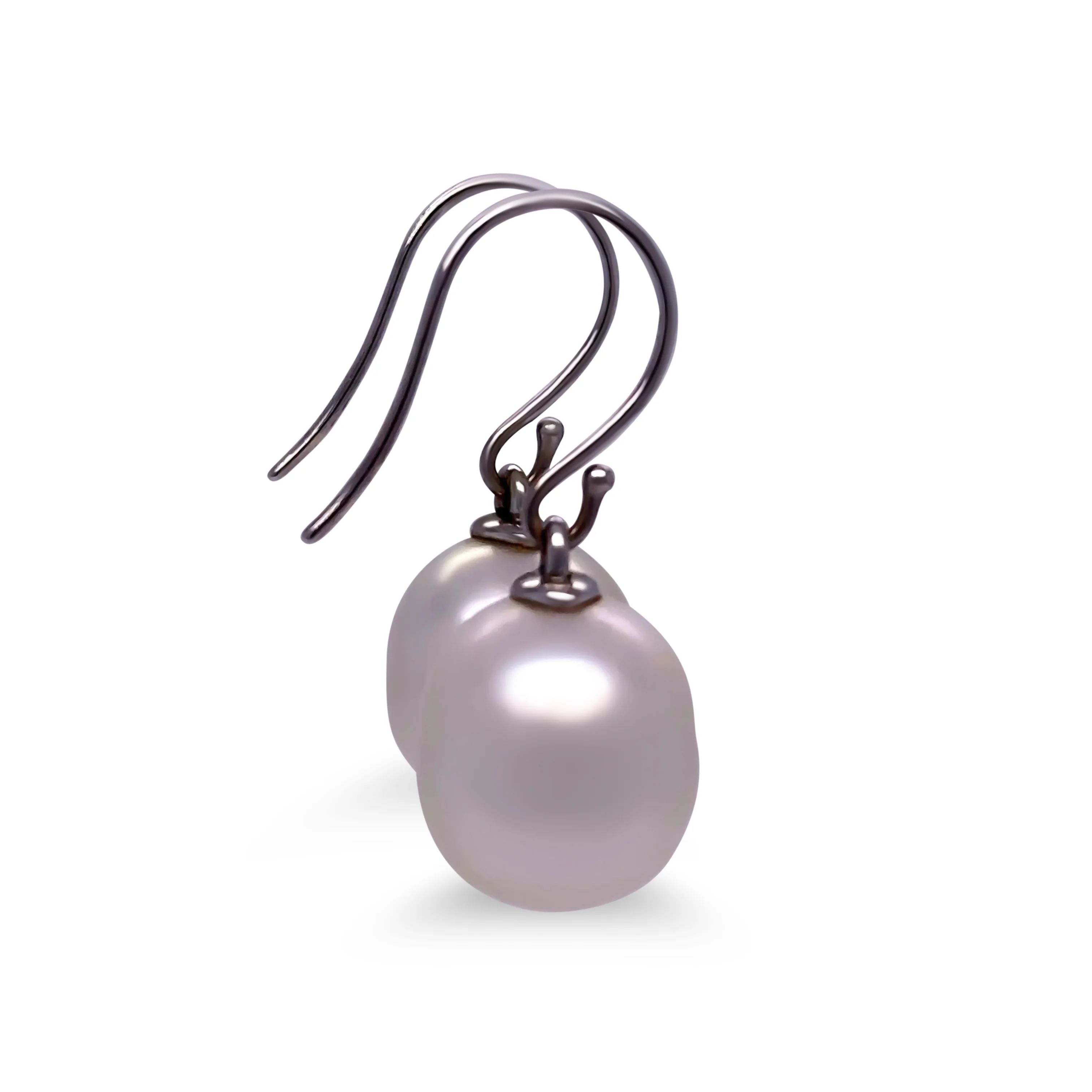 Paspaley 18ct White Gold South Sea Pearl Shepherd Hook Earrings - Image 6