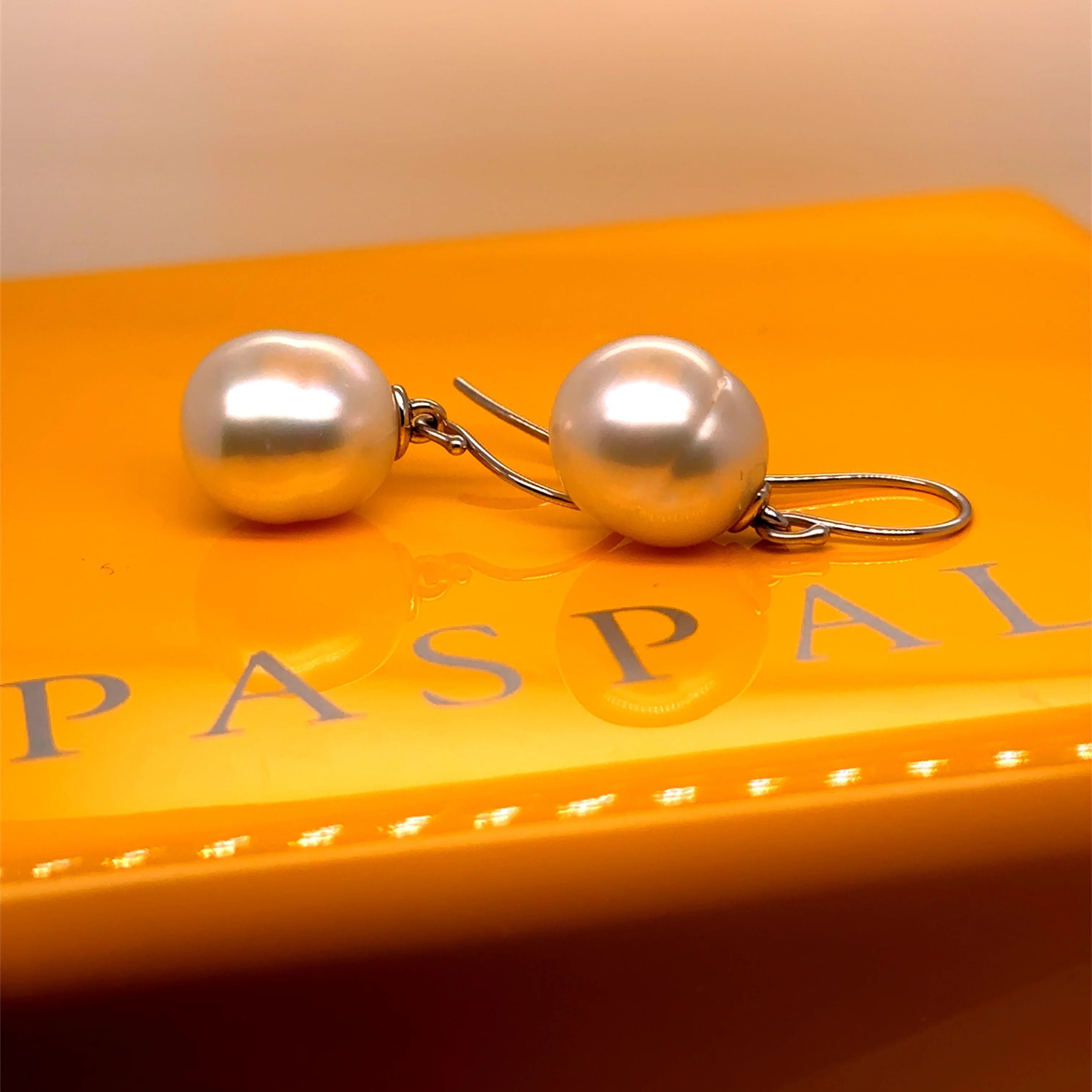 Paspaley 18ct White Gold South Sea Pearl Shepherd Hook Earrings - Image 7
