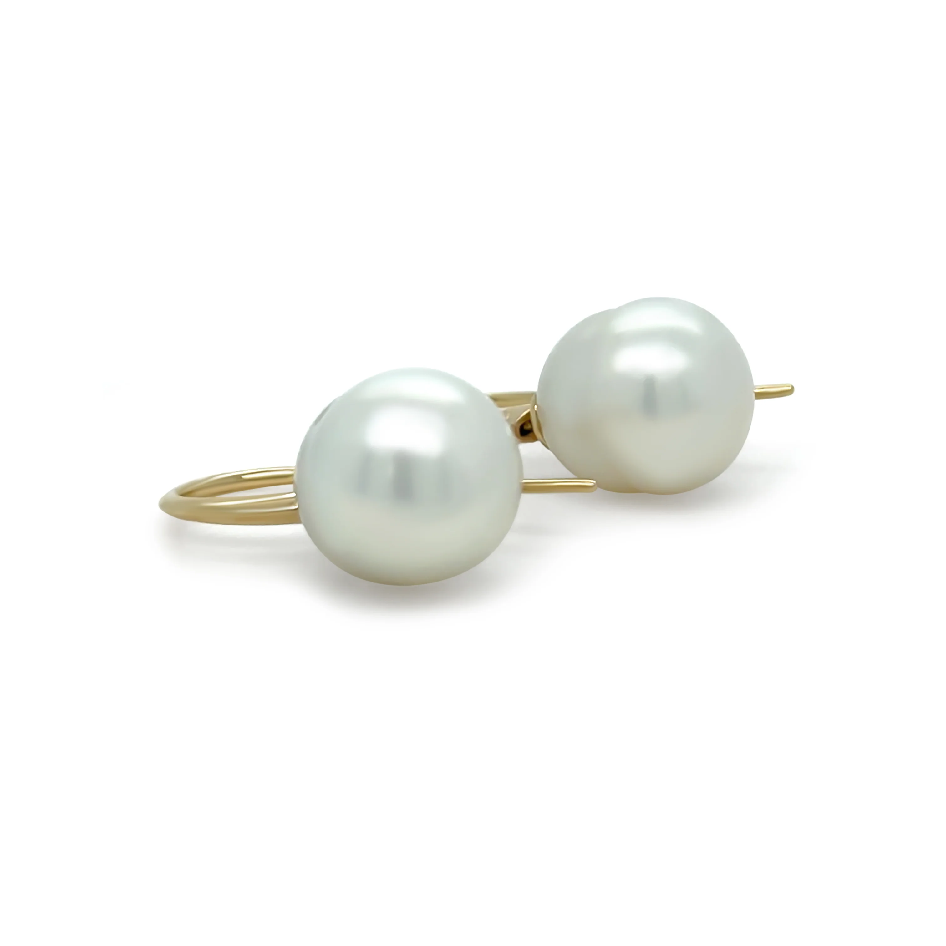 Paspaley 18ct Yellow Gold Keel Edge South Sea Pearl Earrings 10-11mm 6.64g - Image 5