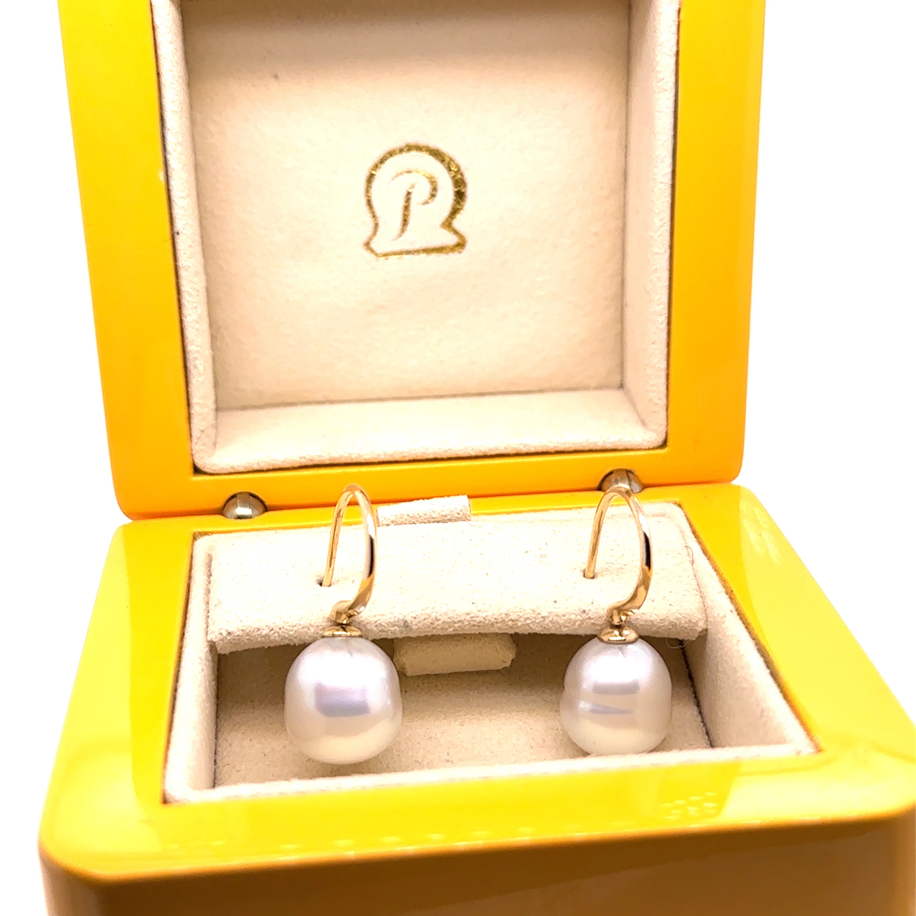 Paspaley 18ct Yellow Gold Keel Edge South Sea Pearl Earrings 10-11mm 6.64g - Image 6