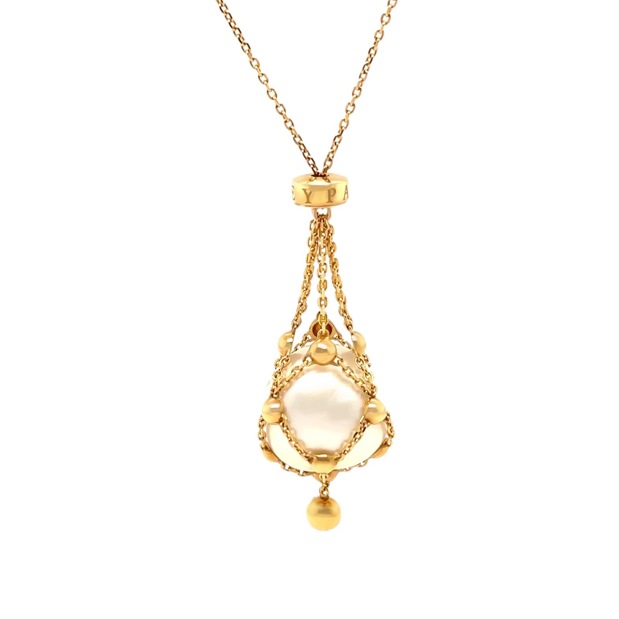 Paspaley 18ct Yellow Gold Lavalier Necklace with 13mm Circle Pearl - Image 2