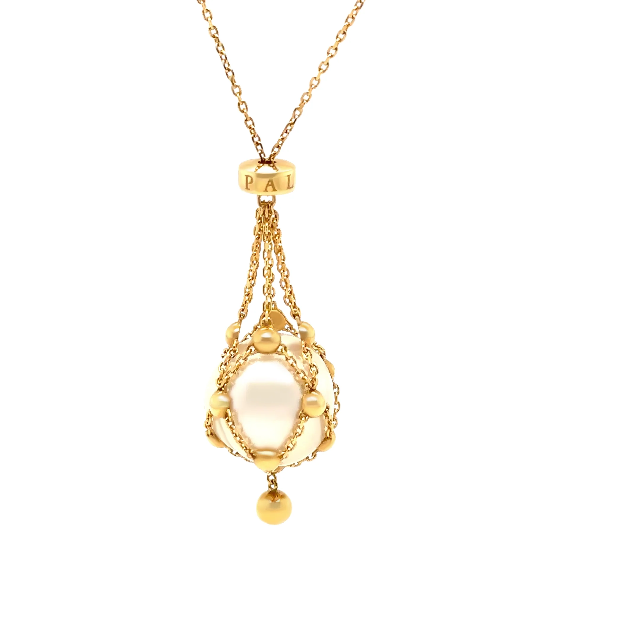 Paspaley 18ct Yellow Gold Lavalier Necklace with 13mm Circle Pearl - Image 4