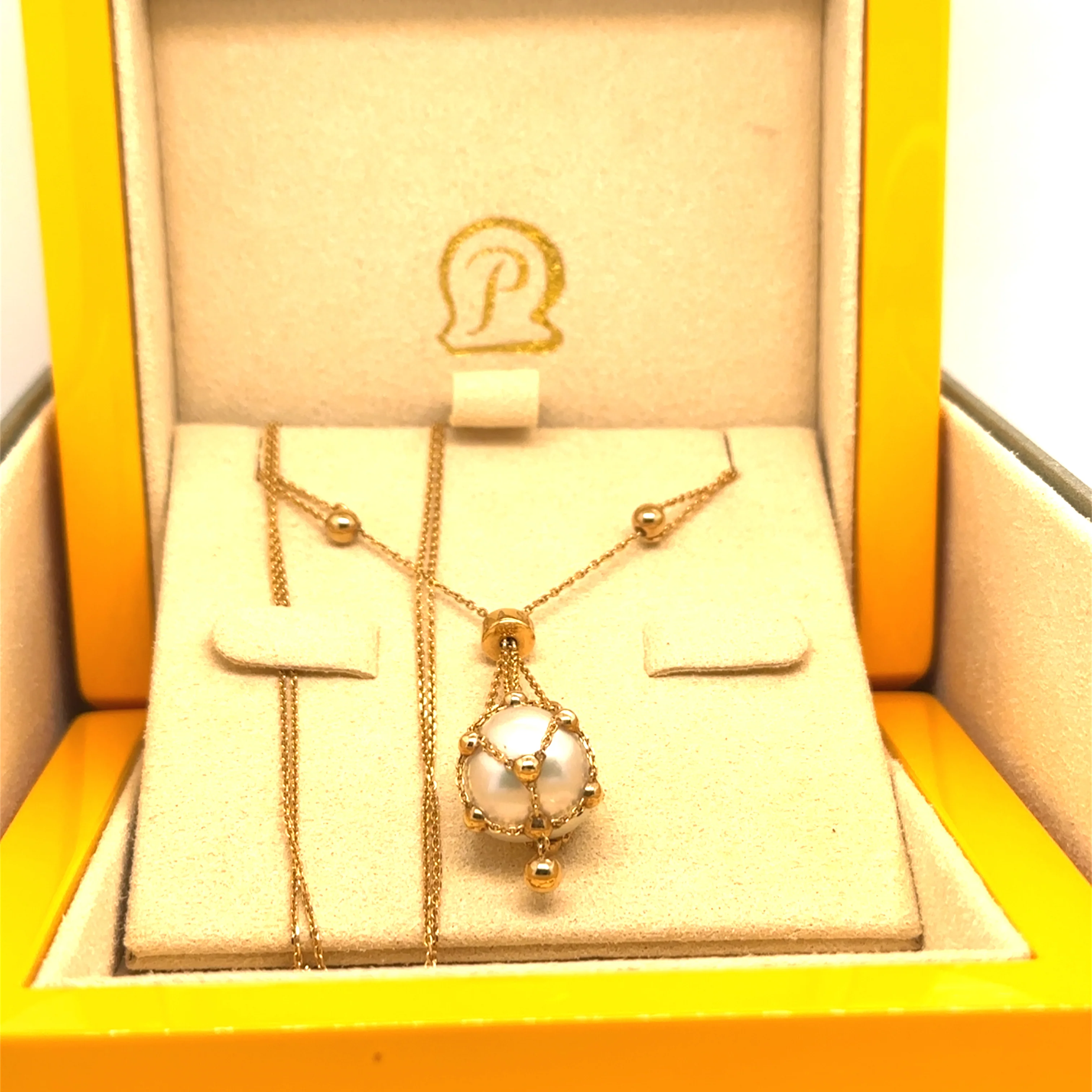 Paspaley 18ct Yellow Gold Lavalier Necklace with 13mm Circle Pearl - Image 6