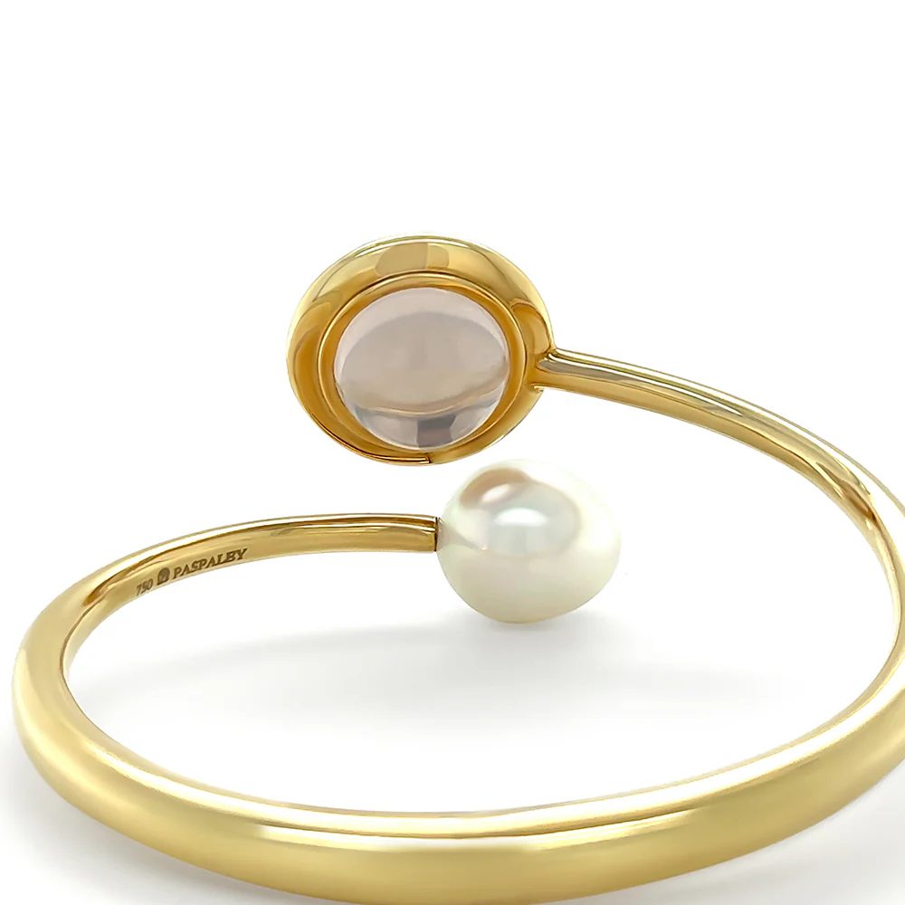 Paspaley 18ct Yellow Gold Muse Pearl & Diamond Bangle 2.18ct 42.85g - Image 7