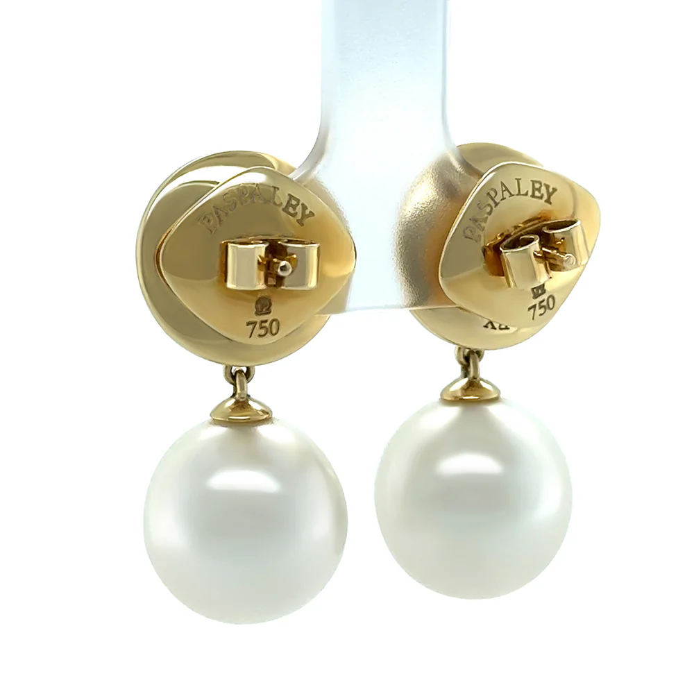 Paspaley 18ct Yellow Gold Muse Pearl, Rose Quartz & Diamond Earrings 0.64ct 15.27g - Image 9