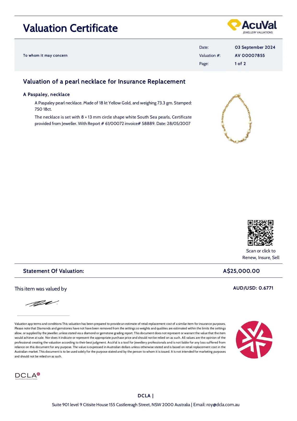 Paspaley 18ct Yellow Gold Pearl Necklace 73.3g - Image 10