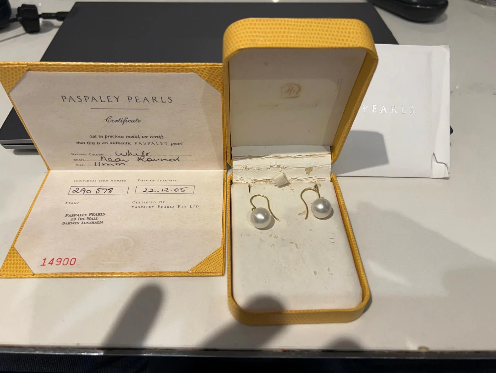 Paspaley 18ct Yellow Gold Shepherd Hook Earrings 6.34g - Image 11