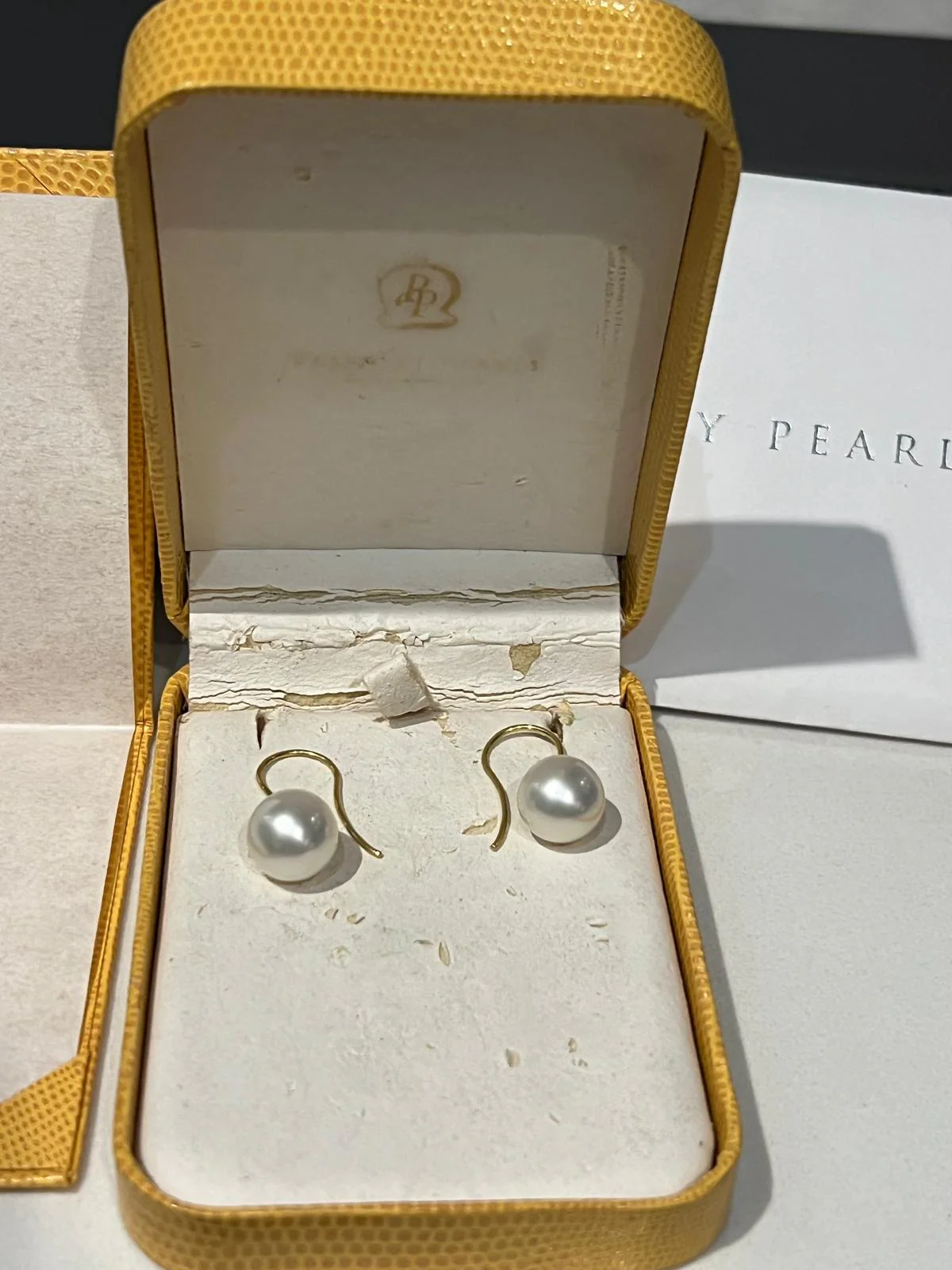 Paspaley 18ct Yellow Gold Shepherd Hook Earrings 6.34g - Image 13