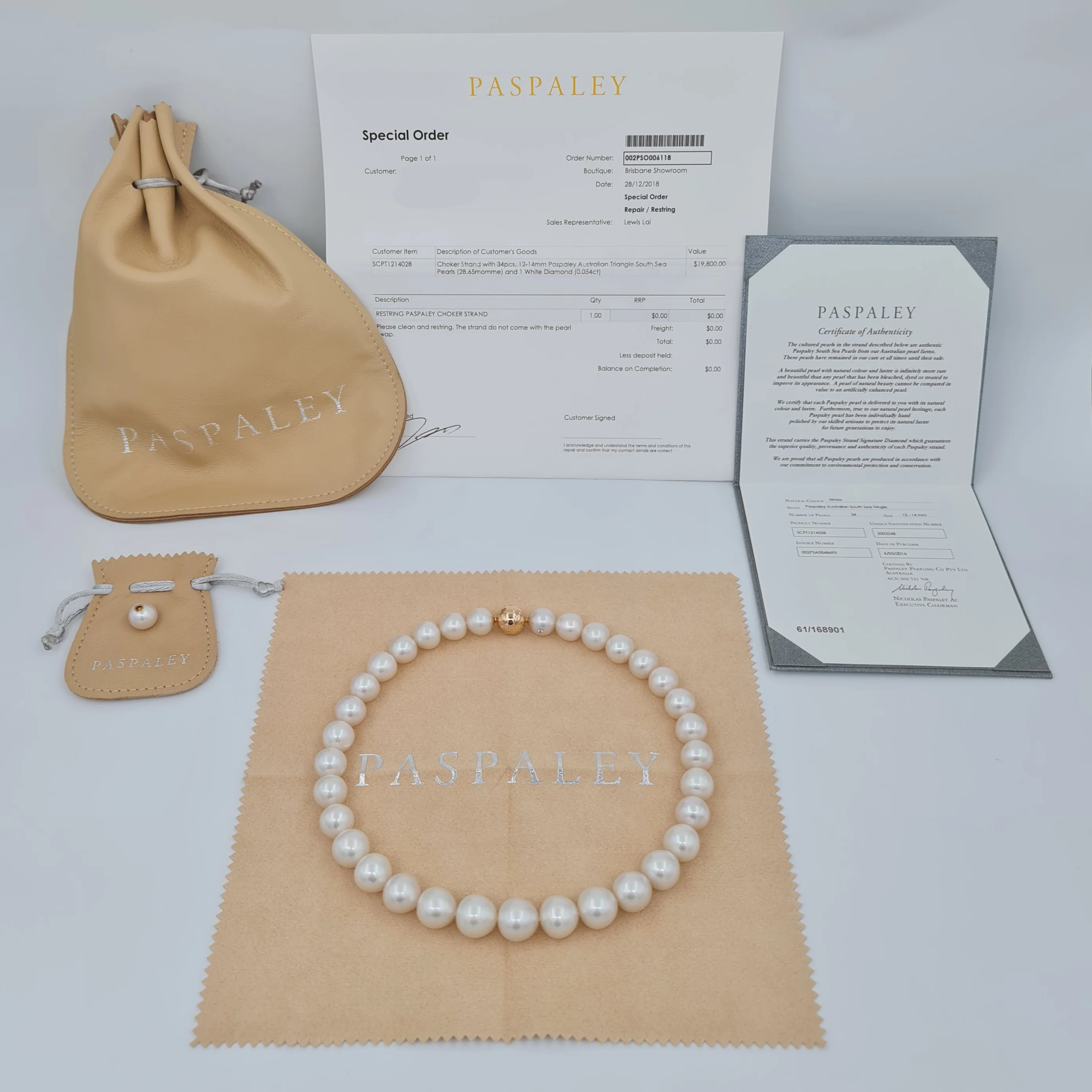 Paspaley Pearl Triangular South Sea Pearl Necklace - Image 3