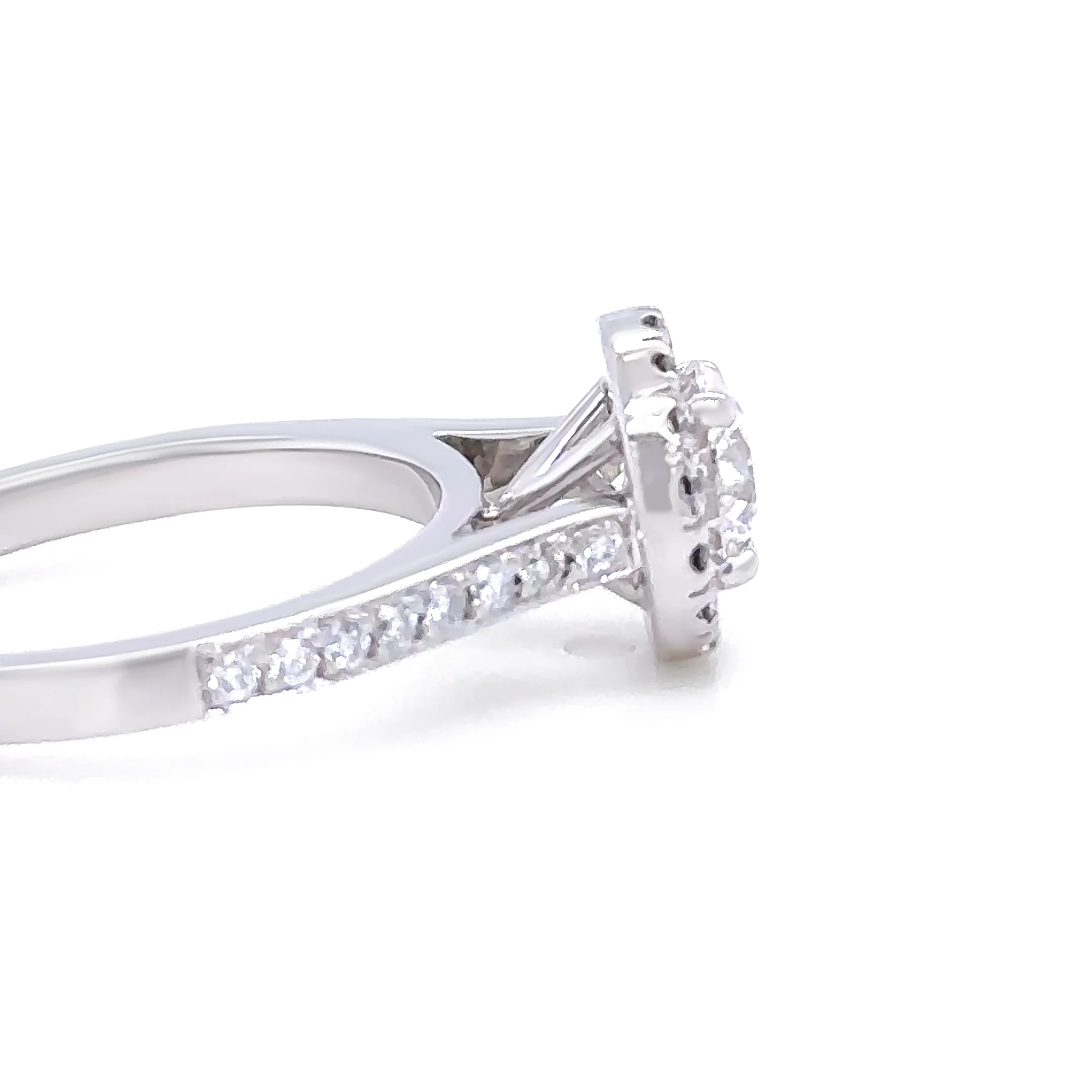 Platinum & 18ct White Gold Diamond Engagement and Wedding Ring Set 1.16ct - Image 3