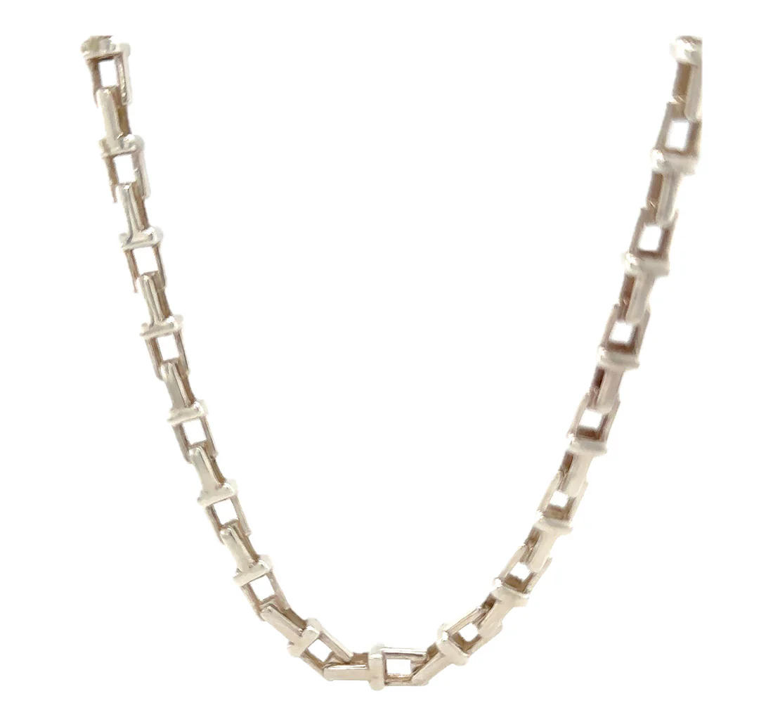 Tiffany and Co Small T Square Chain Necklace (RARE) - Image 2