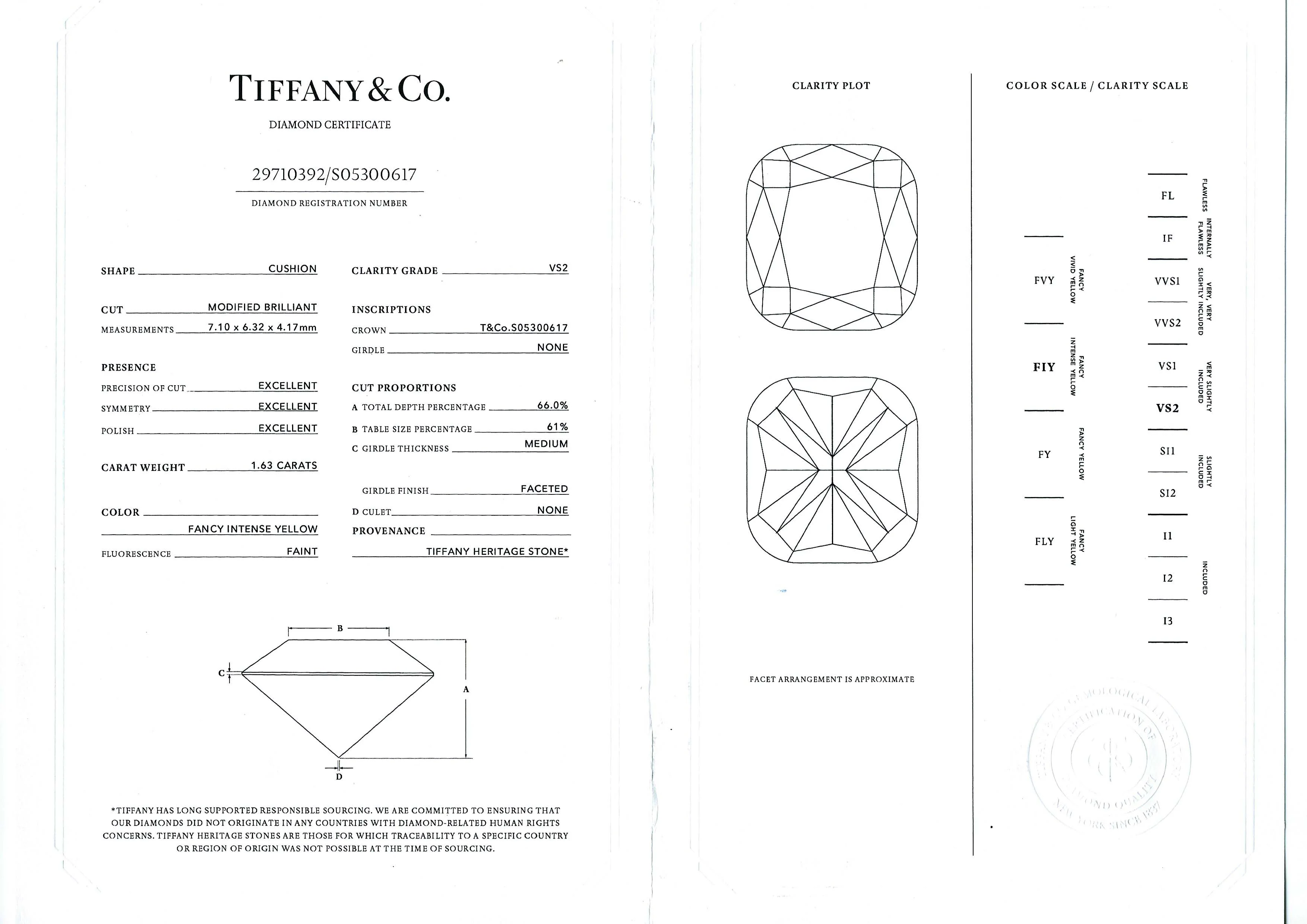 Tiffany & Co 1.63ct Fancy Yellow Diamond - Image 7