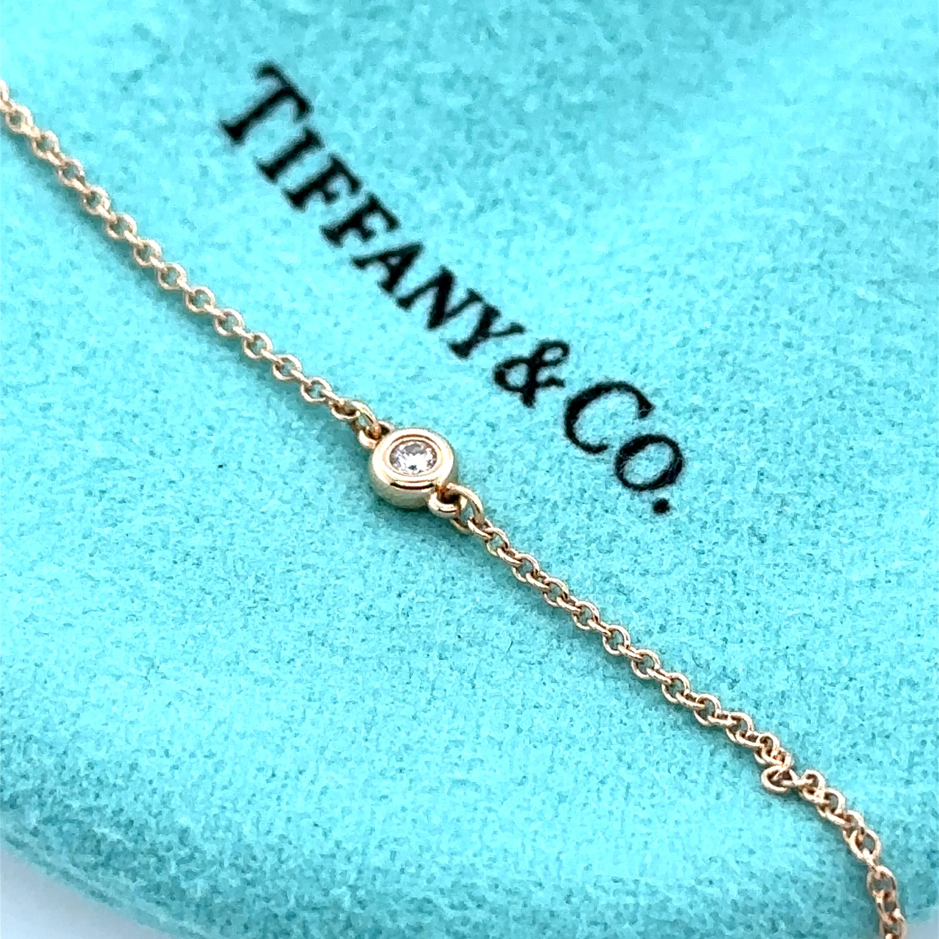Tiffany & Co. 18ct Rose Gold Elsa Peretti Diamonds by the Yard Bracelet 0.07ct 1.3g - Image 6
