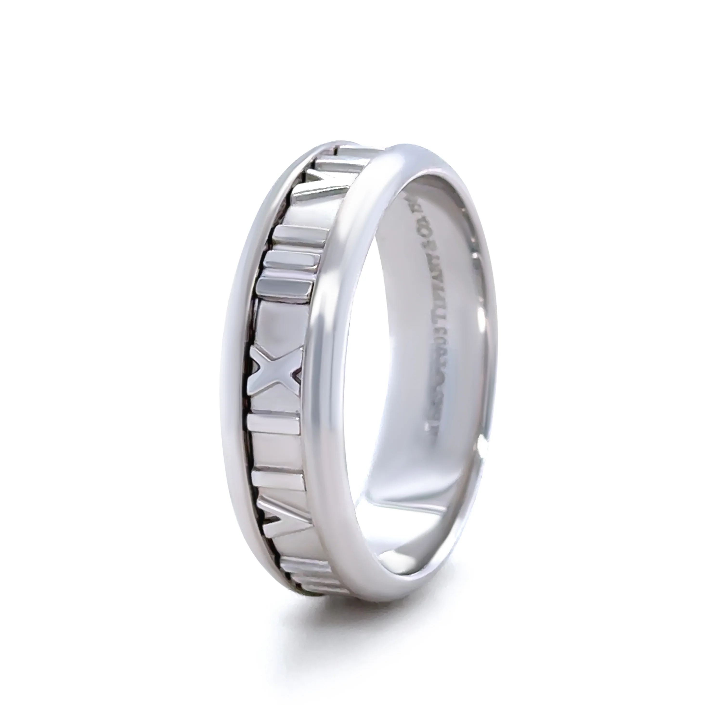 Tiffany & Co 18ct White Gold Atlas Ring 11g - Image 5