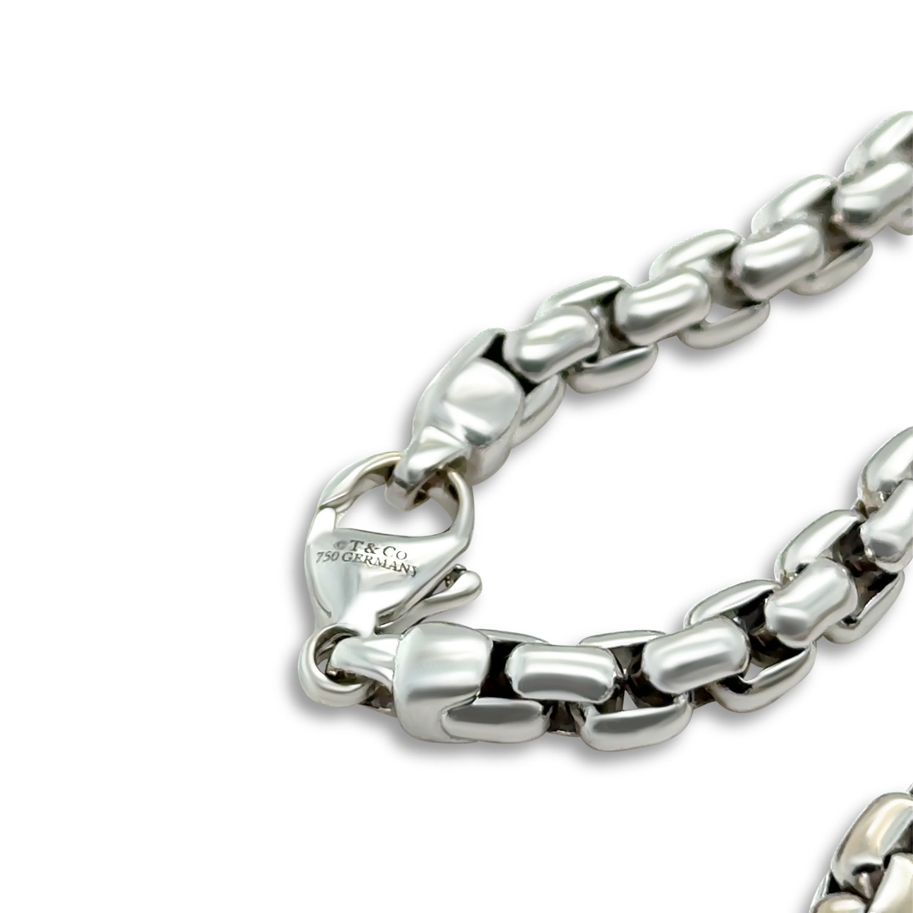 Tiffany & Co. 18ct White Gold Box Chain Necklace 74.3g - Image 4