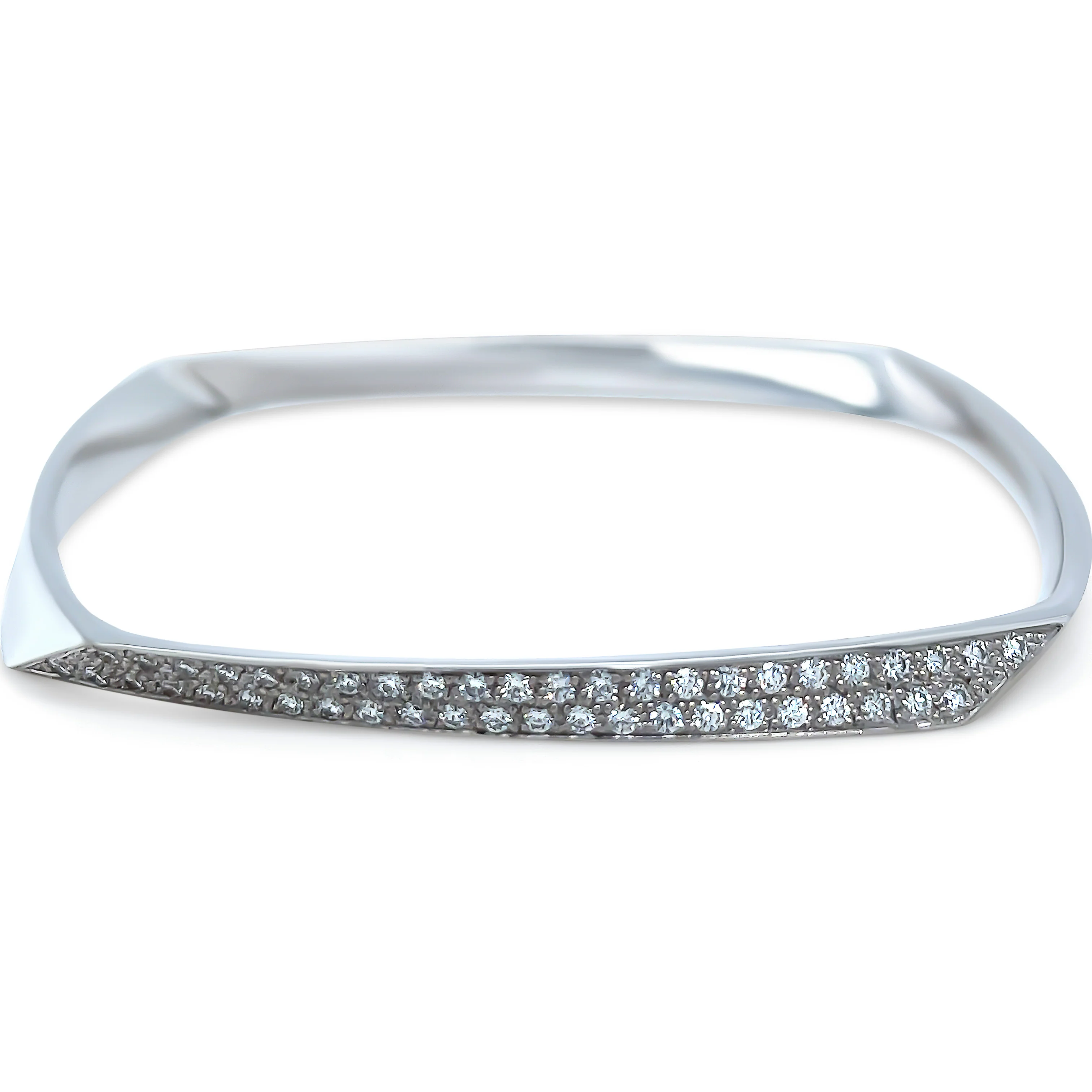 Tiffany & Co 18ct White Gold Frank Gehry Diamond Bangle 1.10ct - Image 2