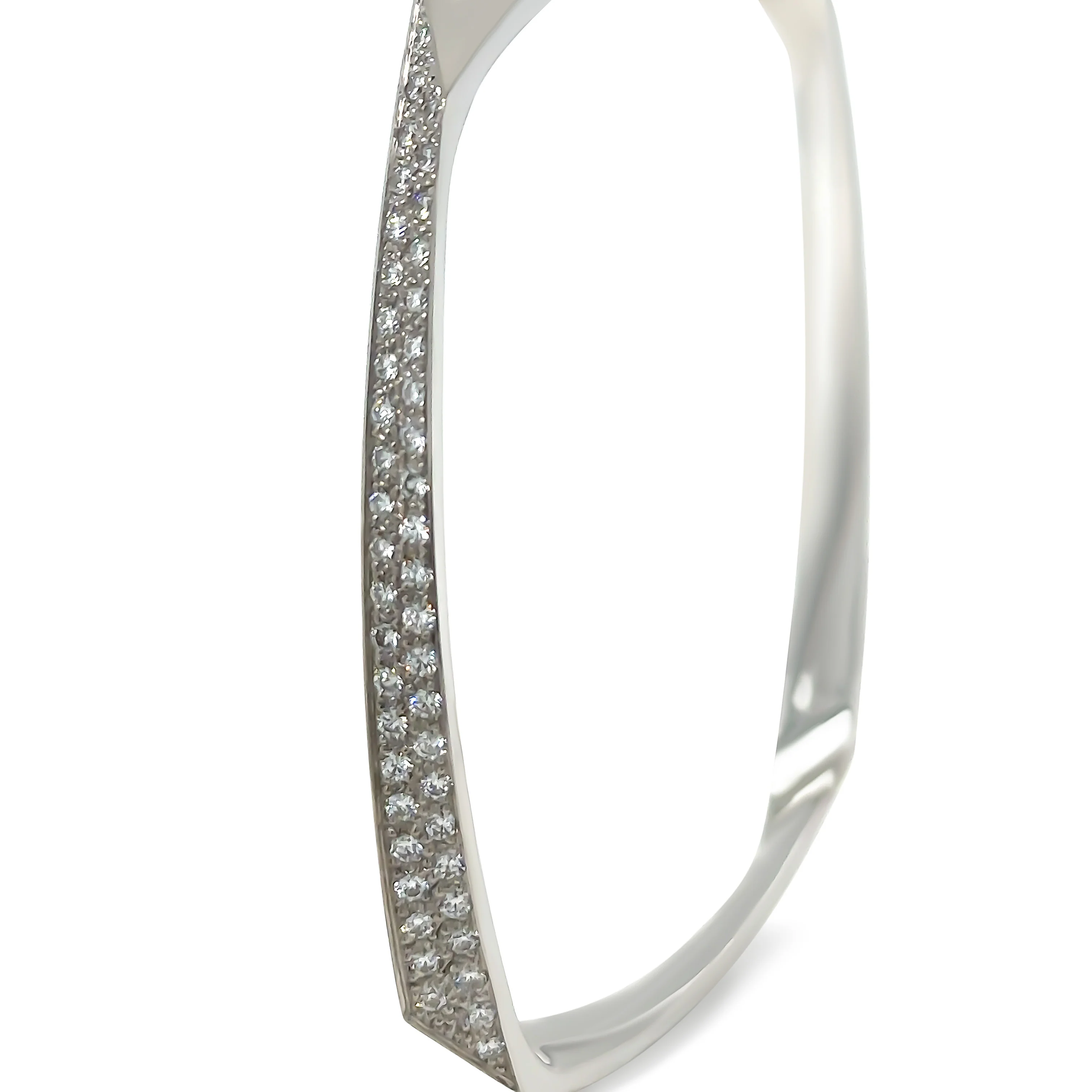 Tiffany & Co 18ct White Gold Frank Gehry Diamond Bangle 1.10ct - Image 5