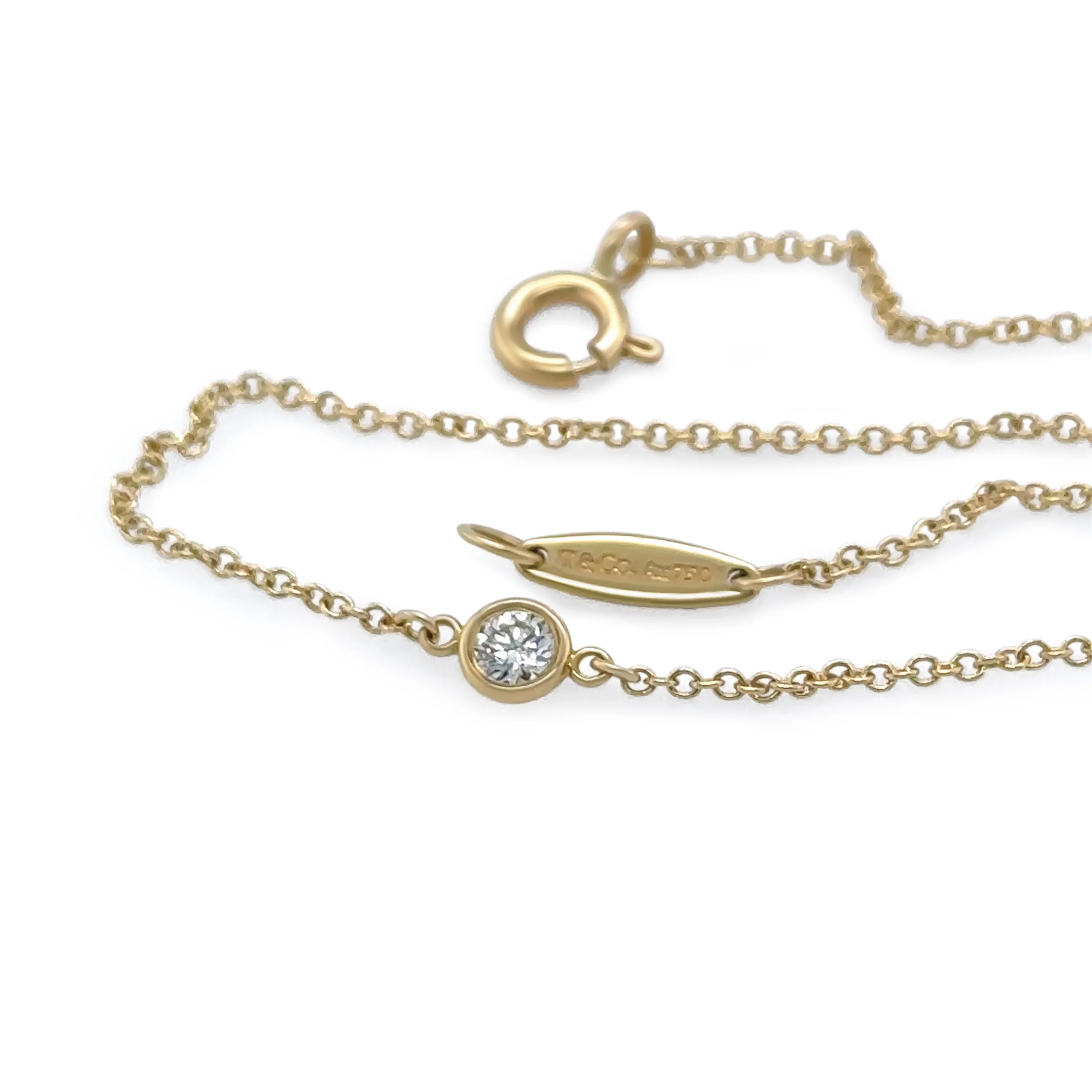 Tiffany & Co 18ct Yellow Gold Elsa Peretti Diamonds by the Yard Bracelet 0.08ct 1g - Image 2