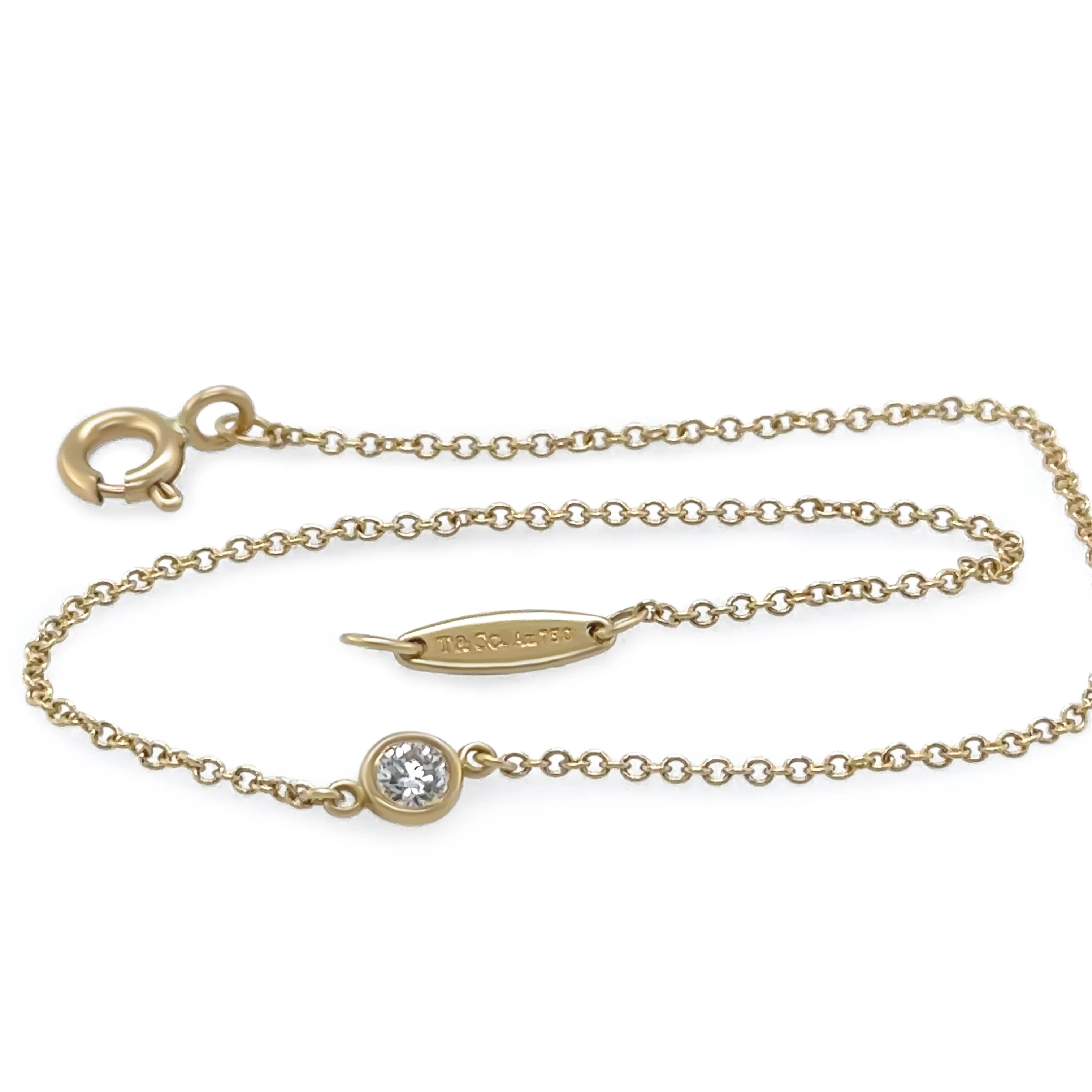 Tiffany & Co 18ct Yellow Gold Elsa Peretti Diamonds by the Yard Bracelet 0.08ct 1g - Image 3