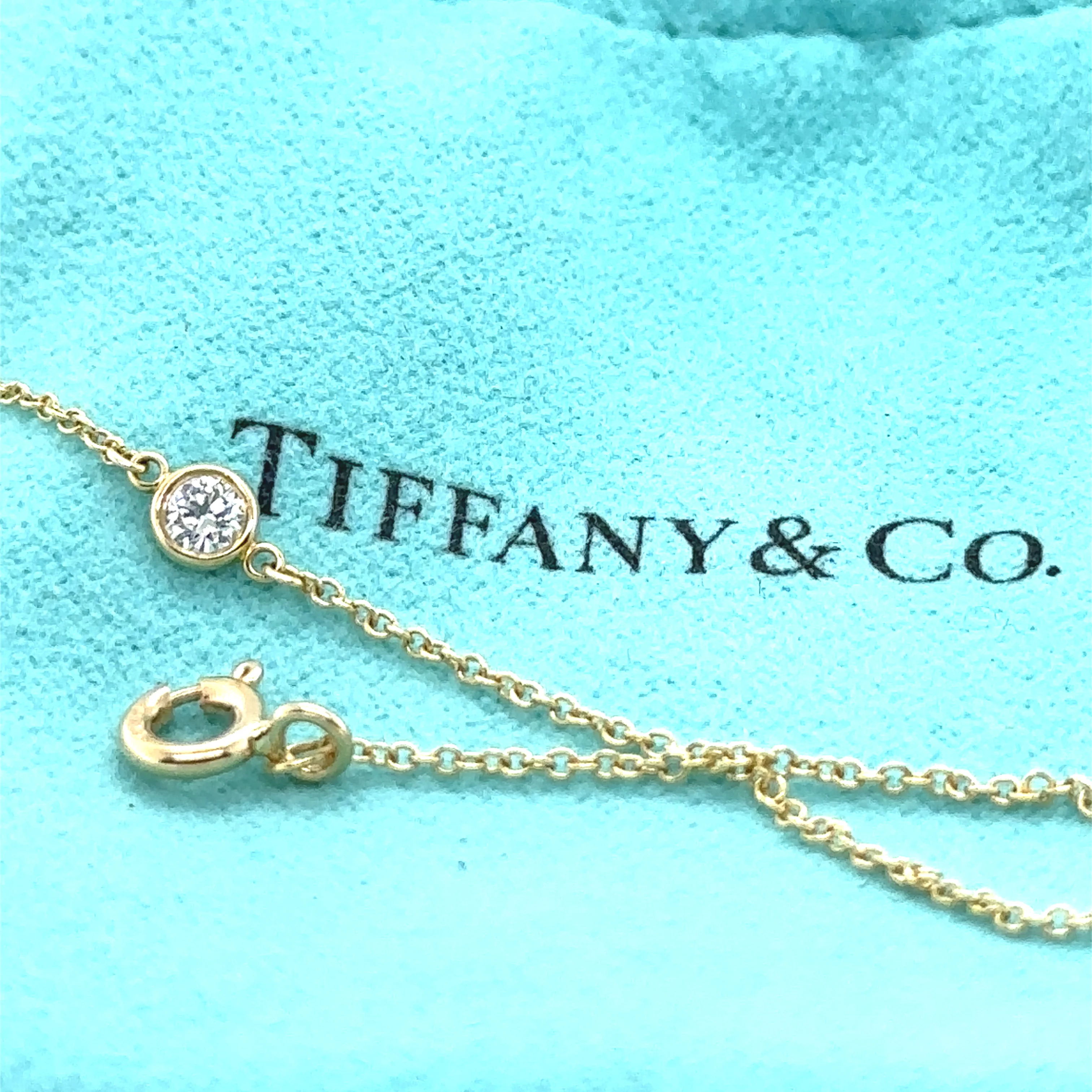 Tiffany & Co 18ct Yellow Gold Elsa Peretti Diamonds by the Yard Bracelet 0.08ct 1g - Image 6