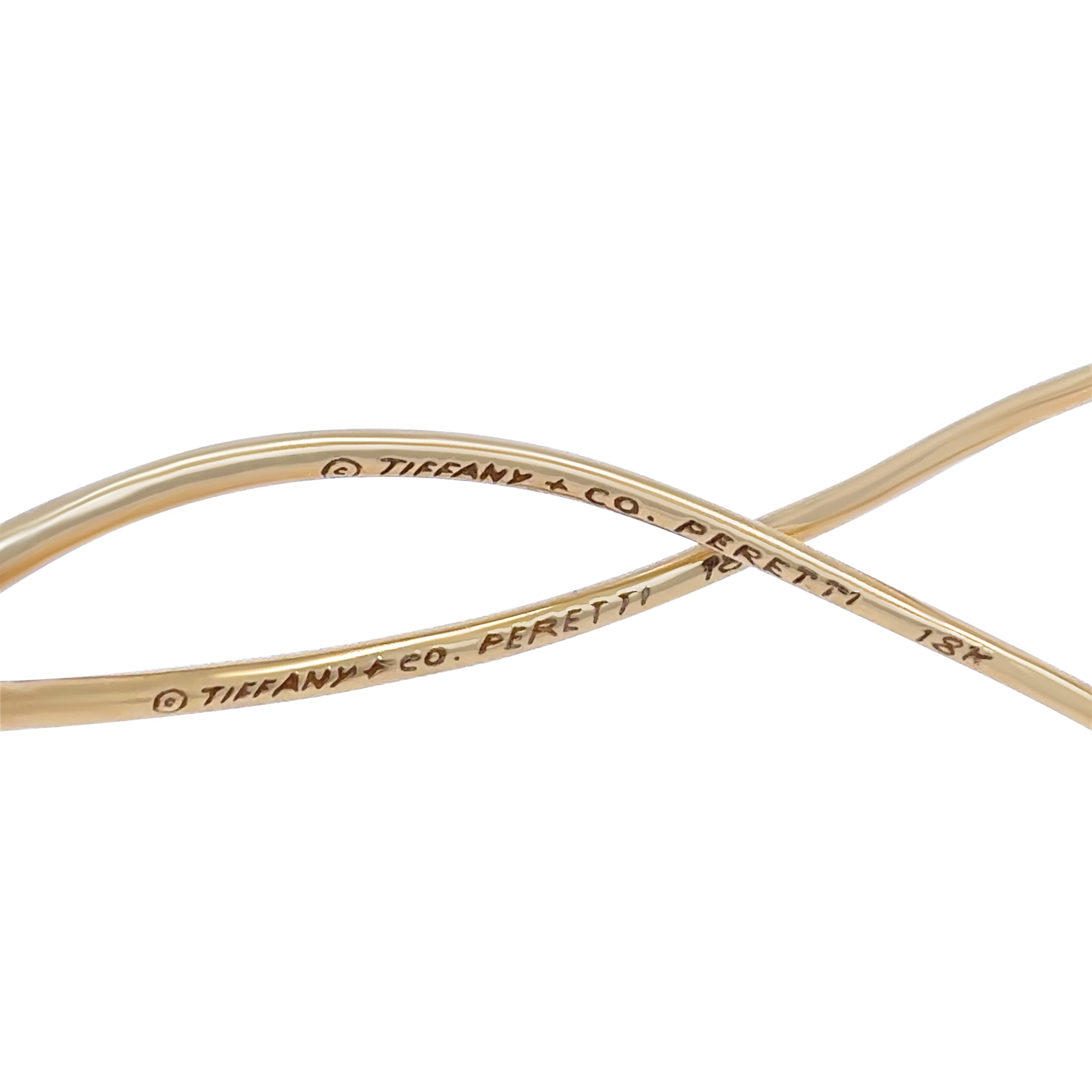 Tiffany & Co 18ct Yellow Gold Elsa Peretti Open Heart Hoop Earrings 12.16g - Image 8