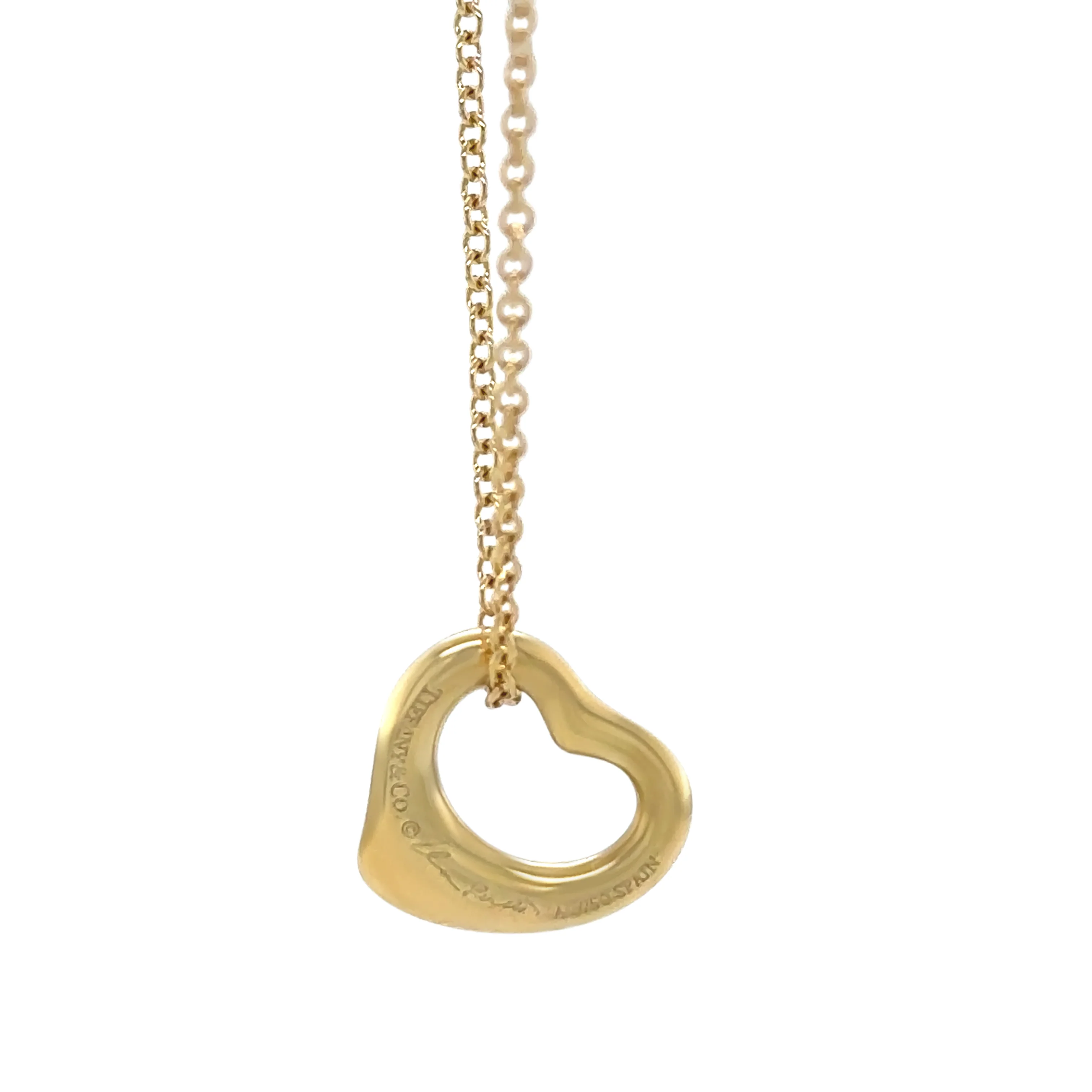 Tiffany & Co 18ct Yellow Gold Elsa Peretti Open Heart Pendant 3g - Image 2