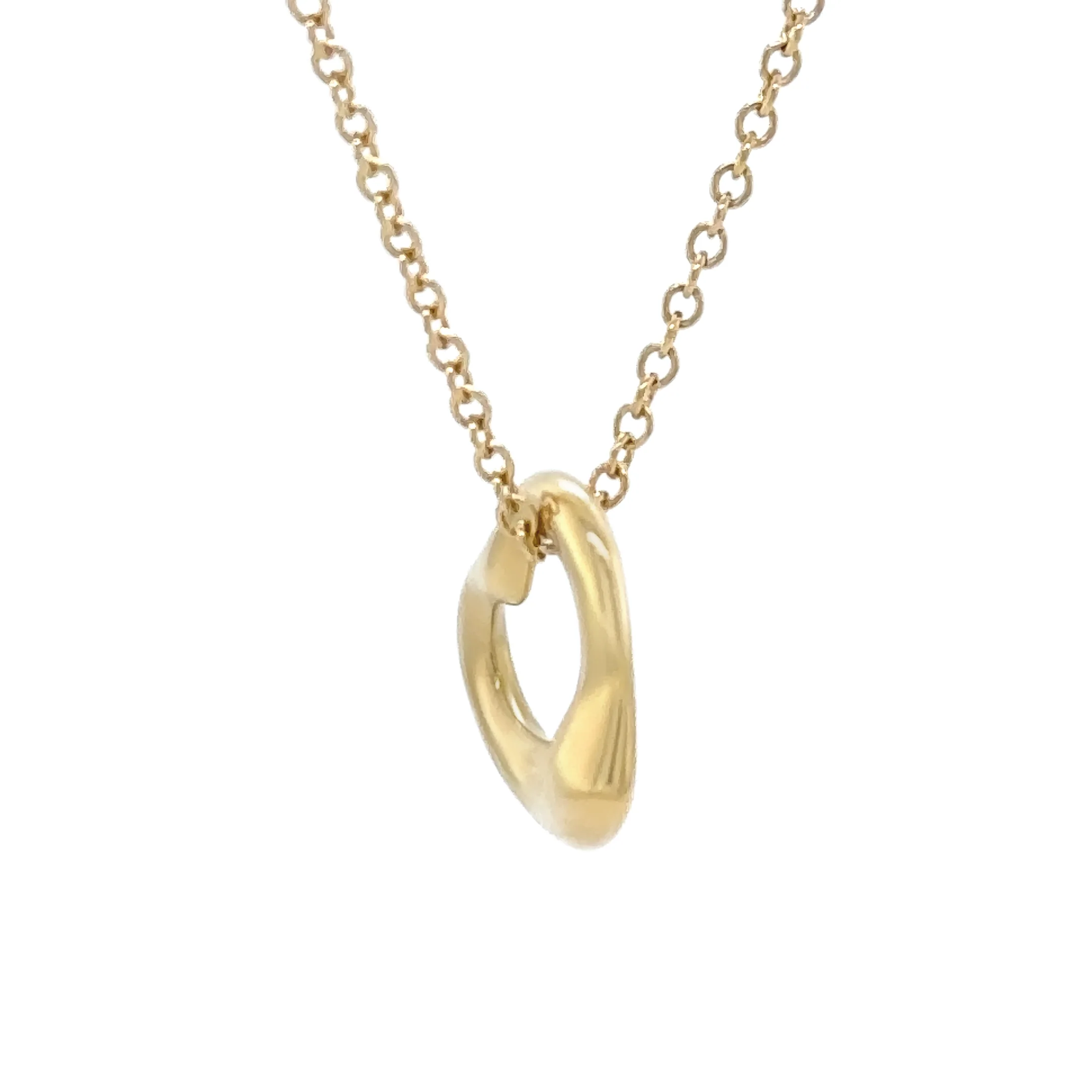 Tiffany & Co 18ct Yellow Gold Elsa Peretti Open Heart Pendant 3g - Image 5